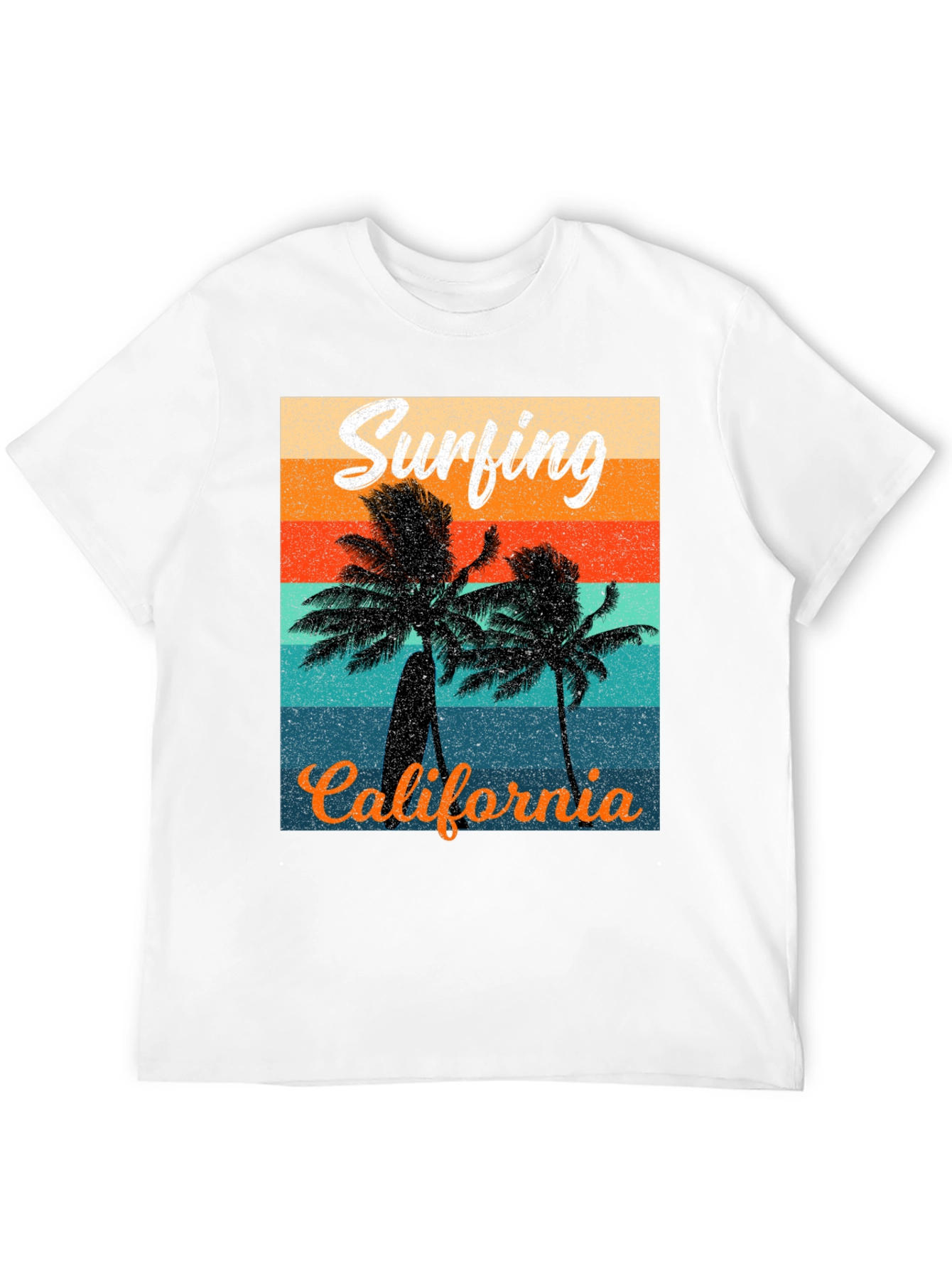 Black Retro Surfing California Graphic Tee view 12