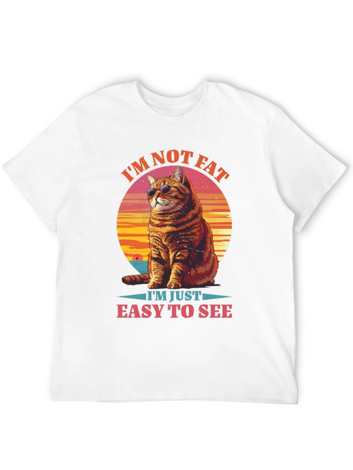 Black I'm Not Fat, Easy to See Cat Graphic Tee view 12