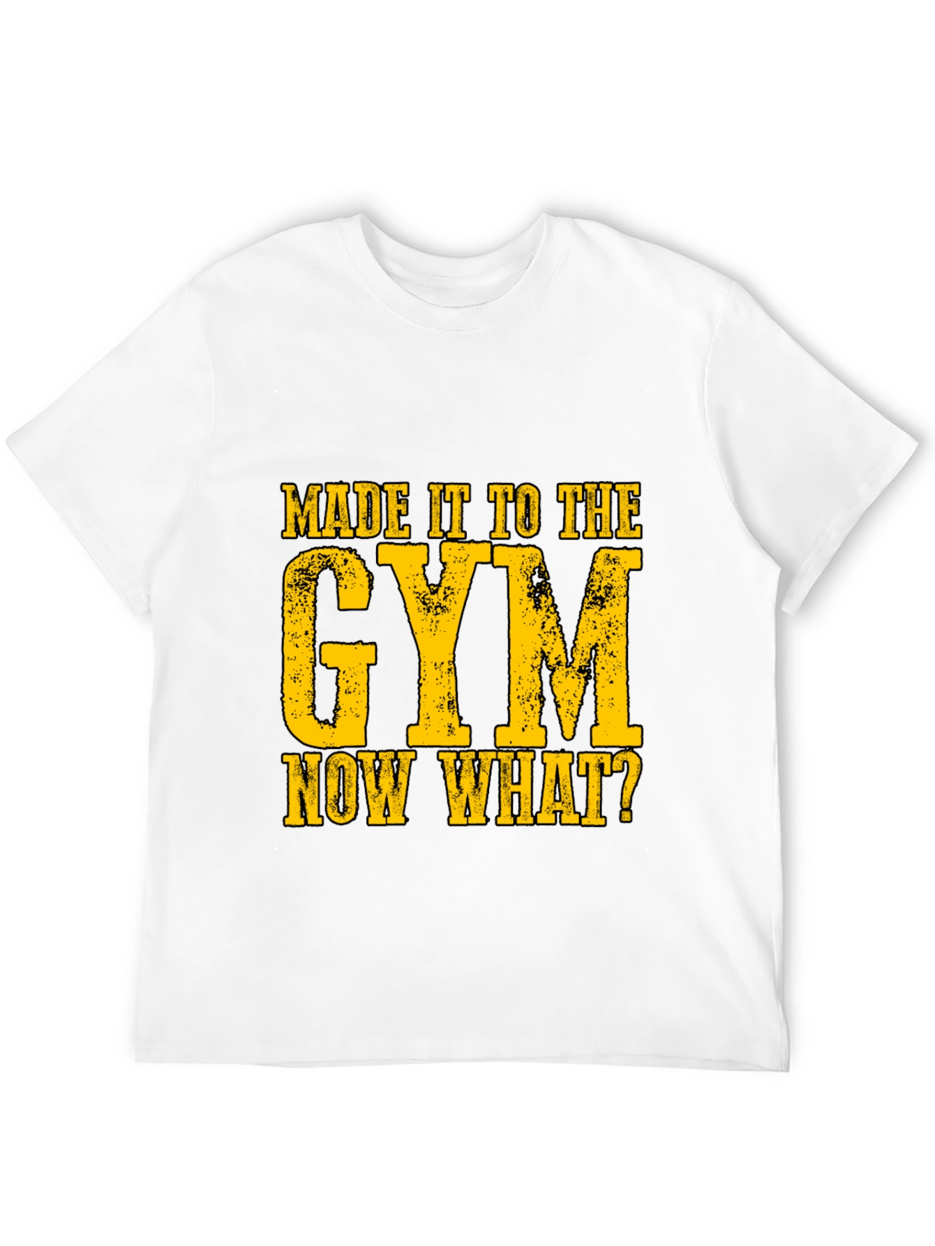 Black Gym Humor Graphic T-Shirt - "Made It To The Gym, Now What?" view 12