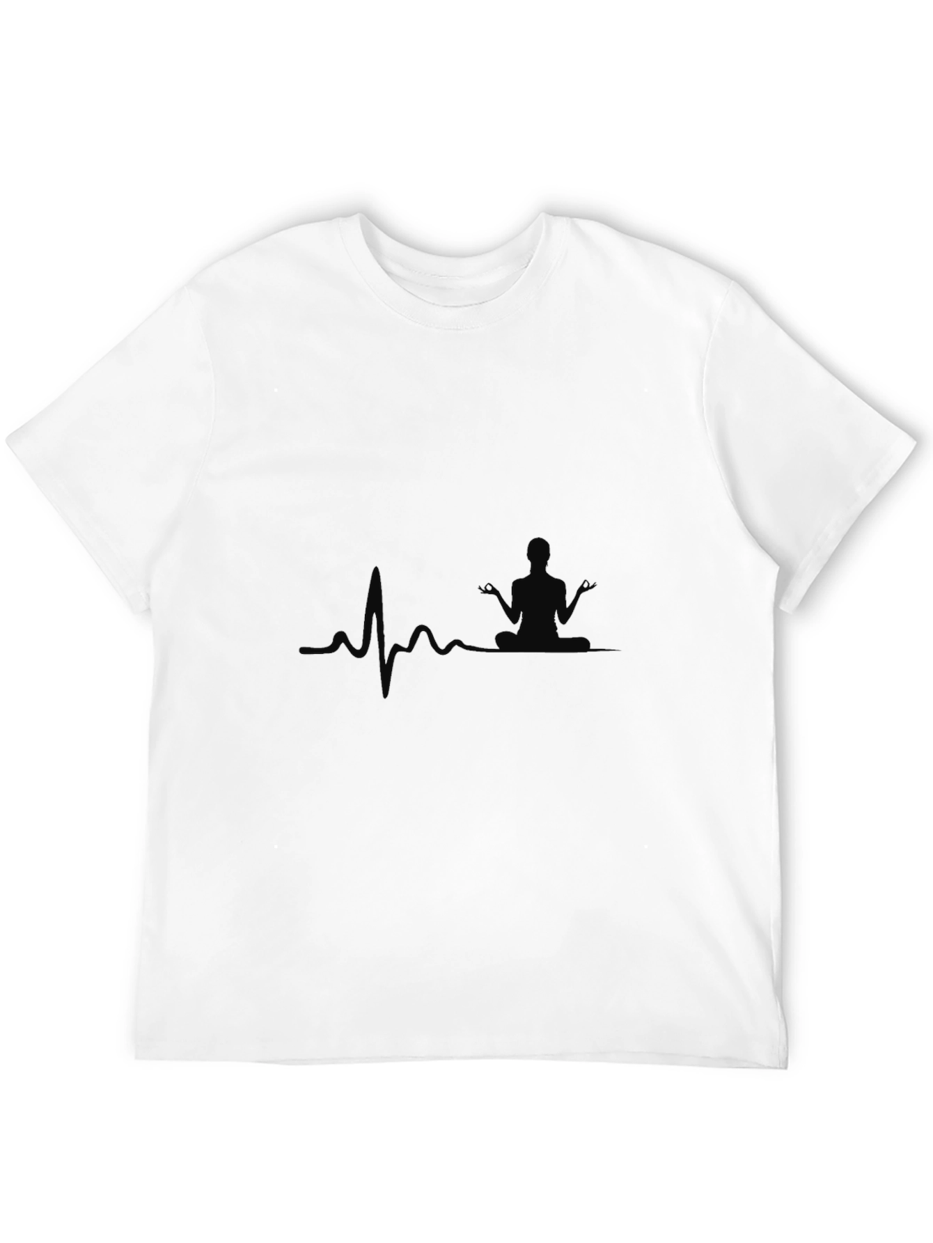 Black Yoga Heartbeat Graphic T-Shirt view 12