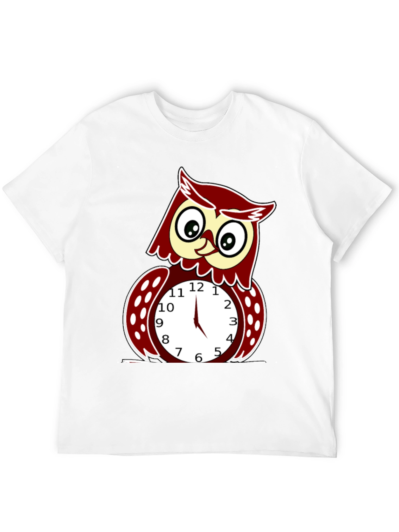 Black Funny Owl Clock Graphic T-Shirt - Mens view 12