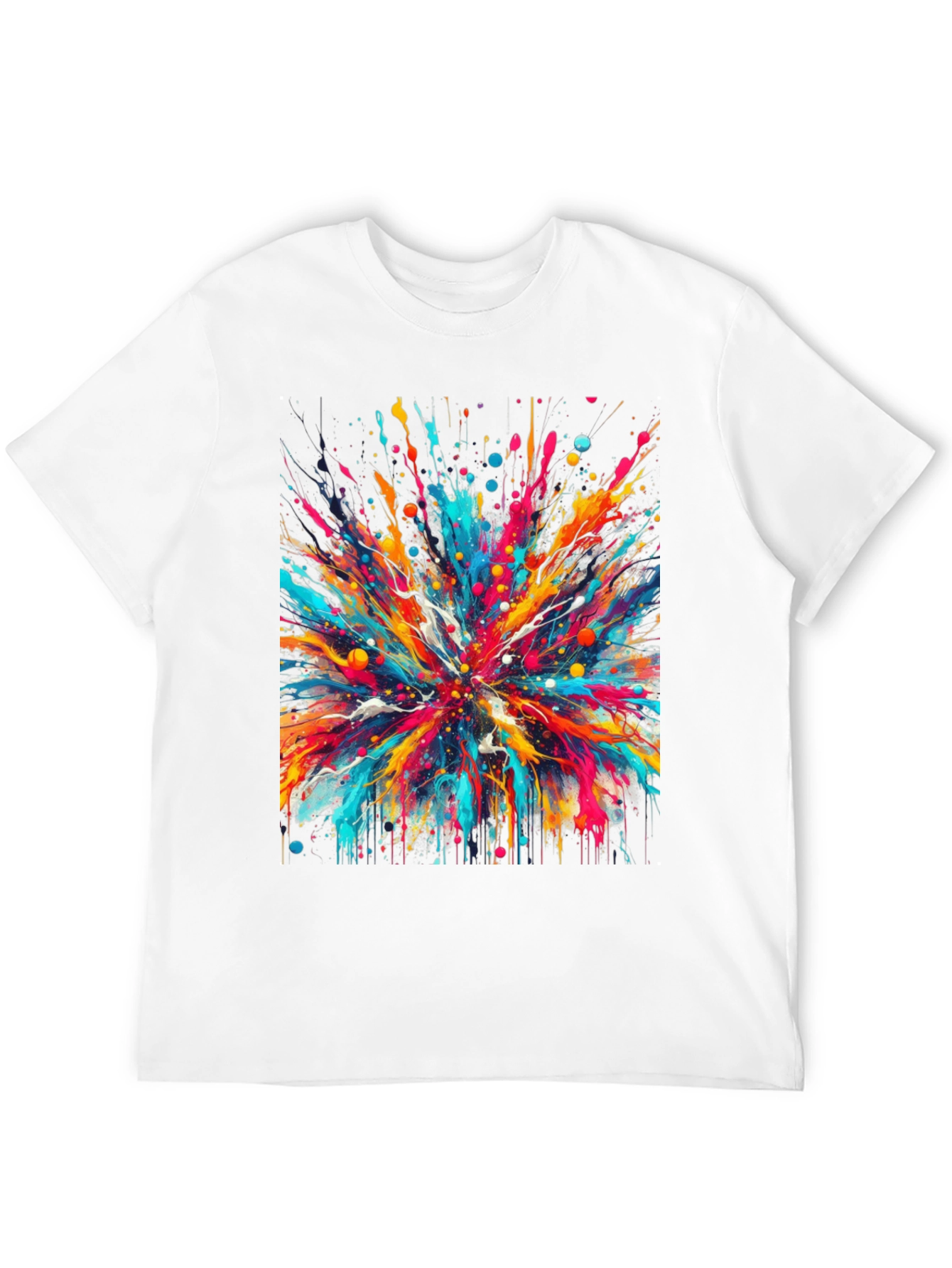 Black Colorful Splatter T-Shirt - Unique Artistic Design view 12