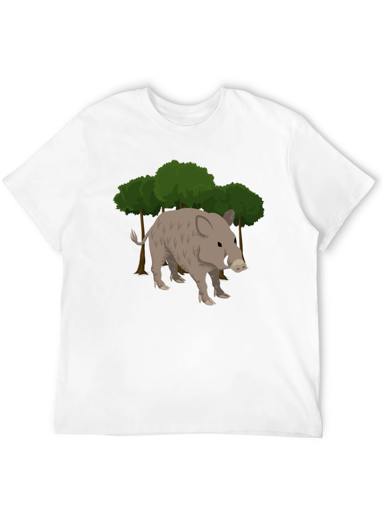 Black Wild Boar Graphic Tee - Black Cotton T-Shirt view 12