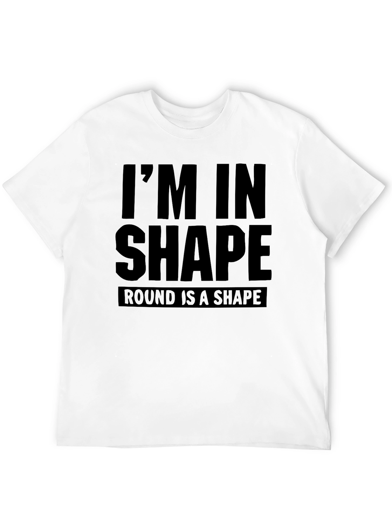 Black Funny 'Round is a Shape' T-Shirt view 12