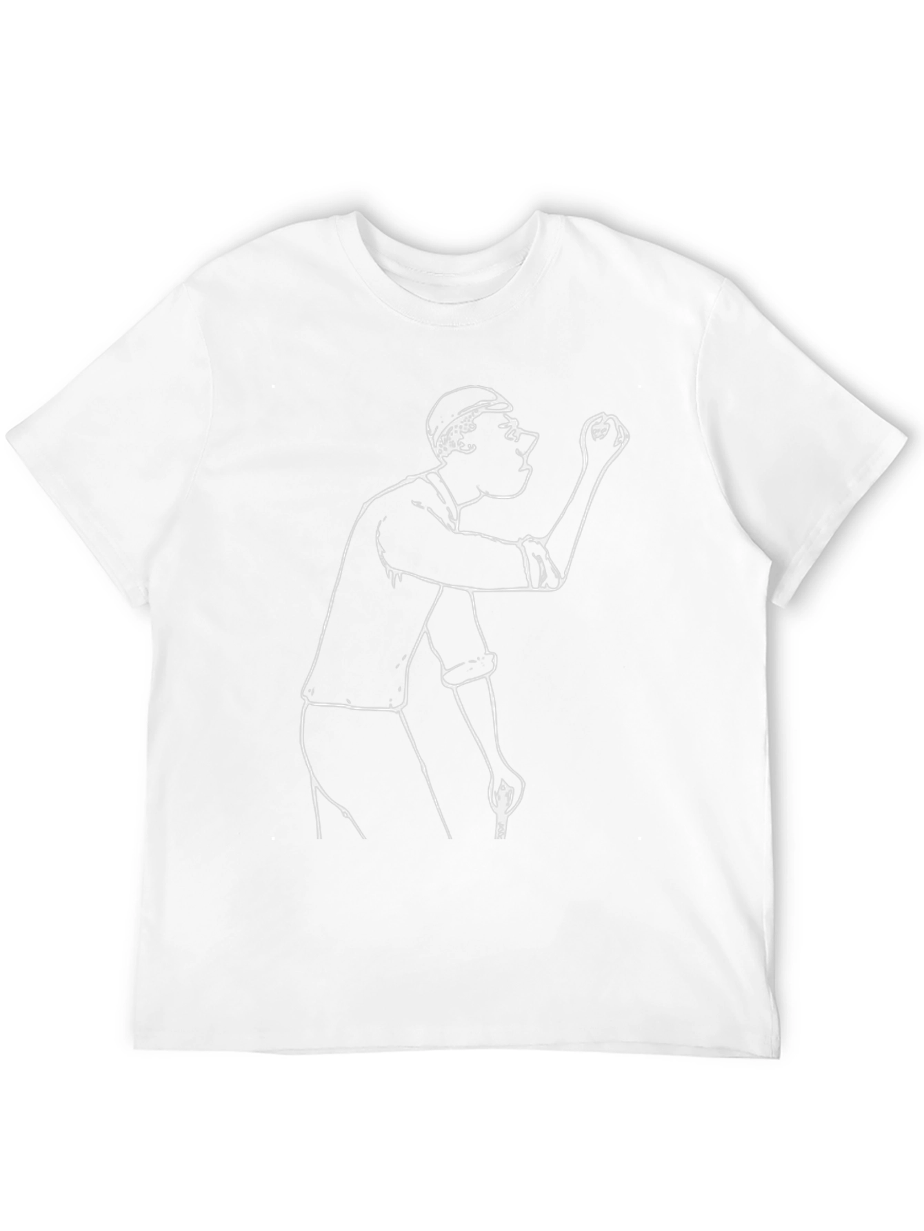 Black Funny Graphic Tee - Cartoon Man Sketch Black T-Shirt view 12