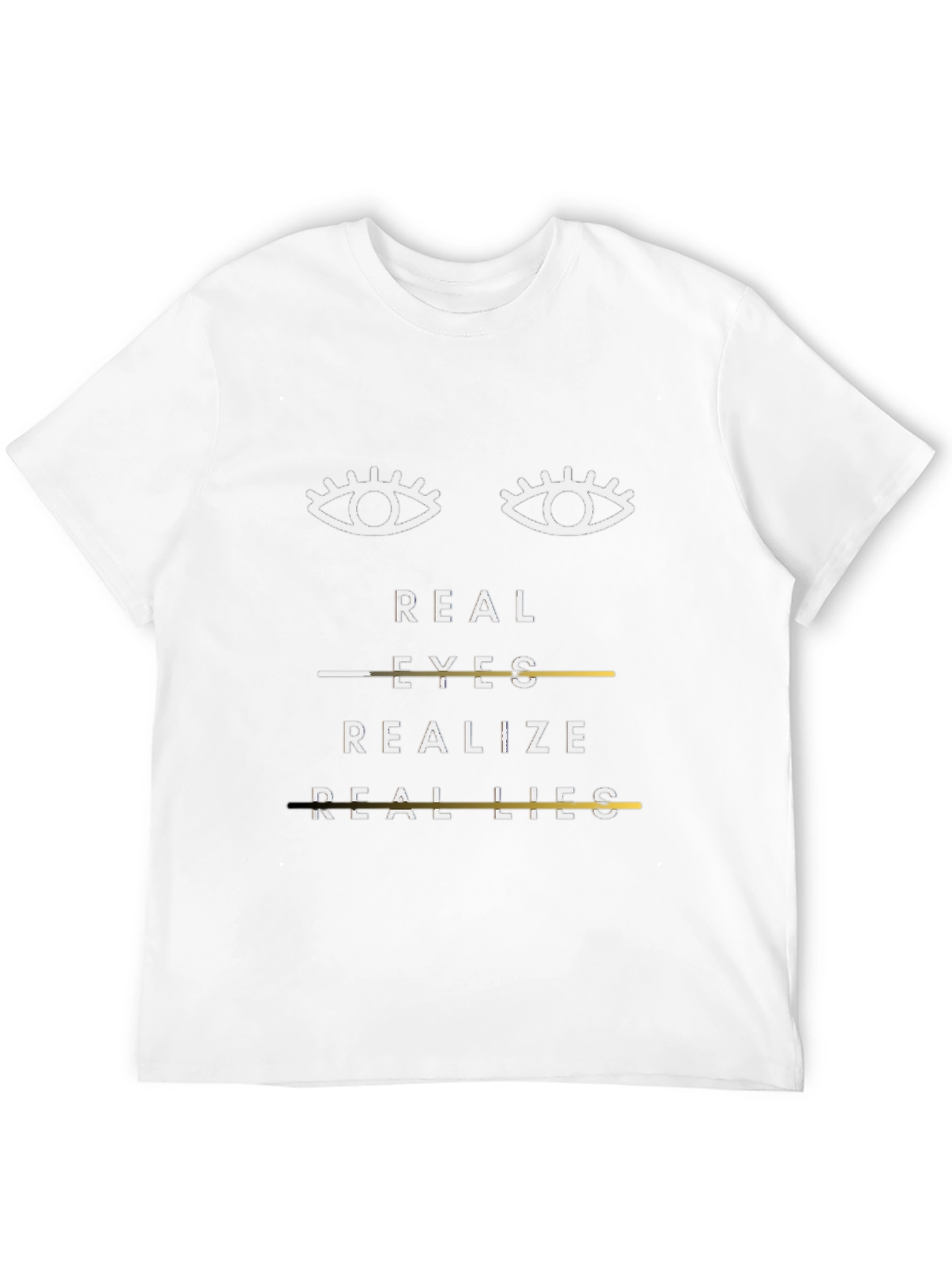 Black Real Eyes Realize Real Lies Graphic T-Shirt view 12
