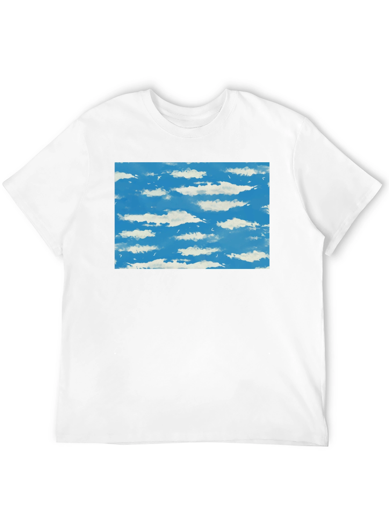 Black Cloudscape Graphic Tee - Sky Blue Print on Black view 12