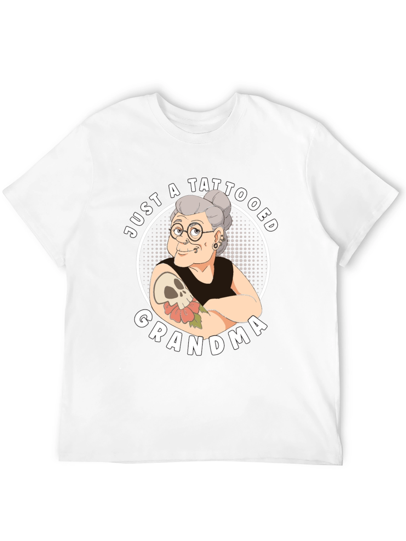 Black Tattooed Grandma T-Shirt - Funny Graphic Tee view 12