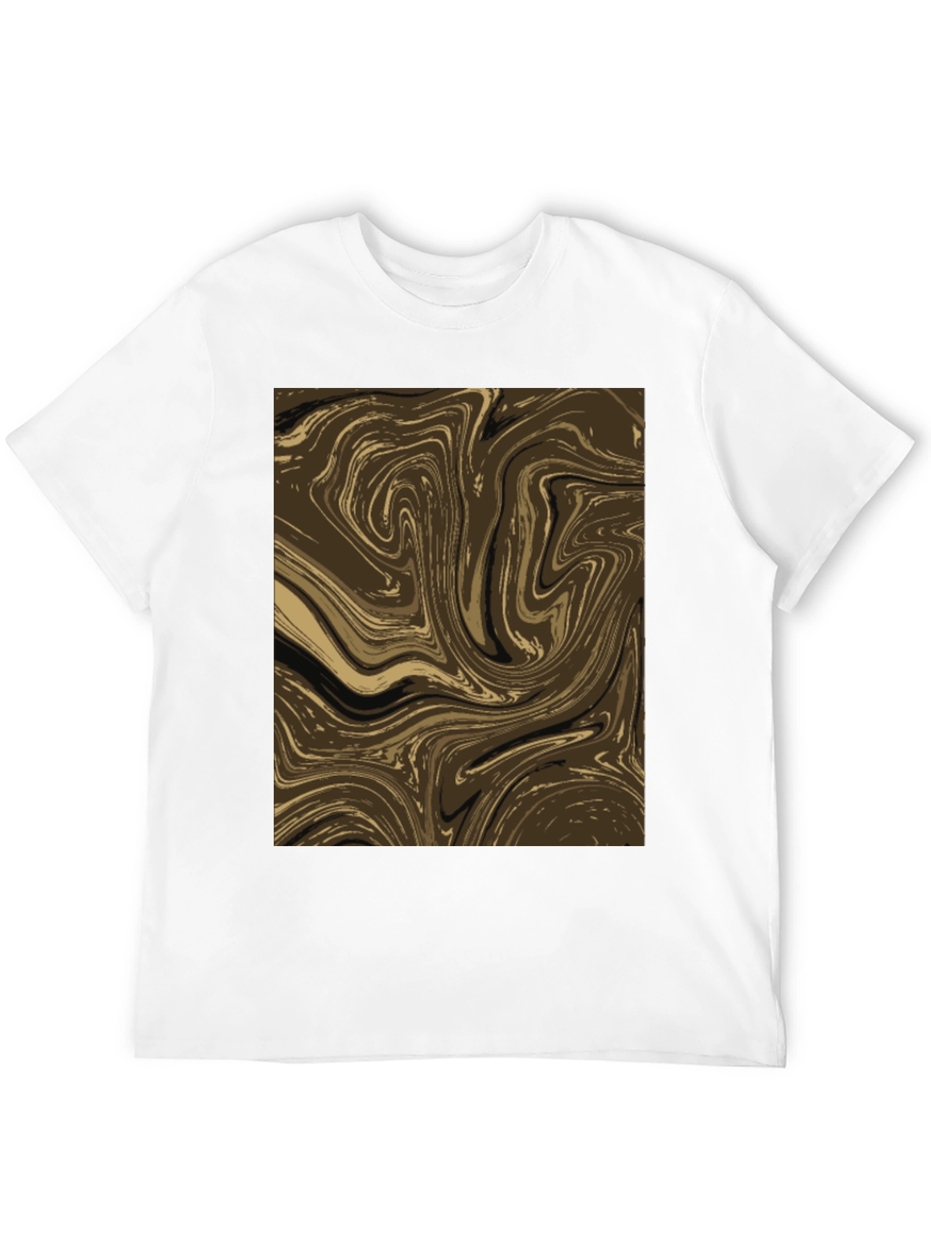 Black Abstract Swirl Graphic Tee - Brown view 12