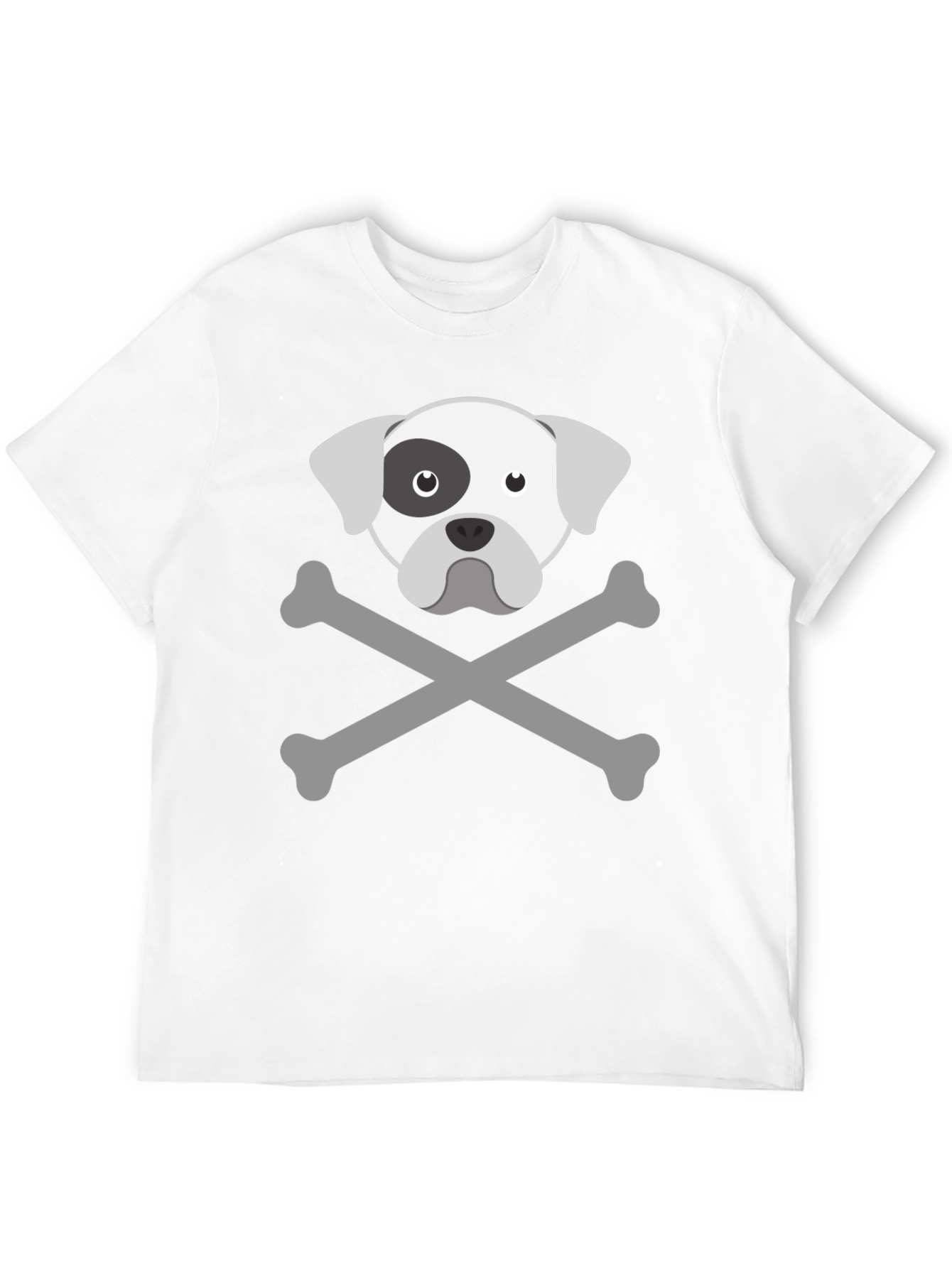 Black Dog Skull & Crossbones Graphic Tee - Men's Black T-Shirt view 12