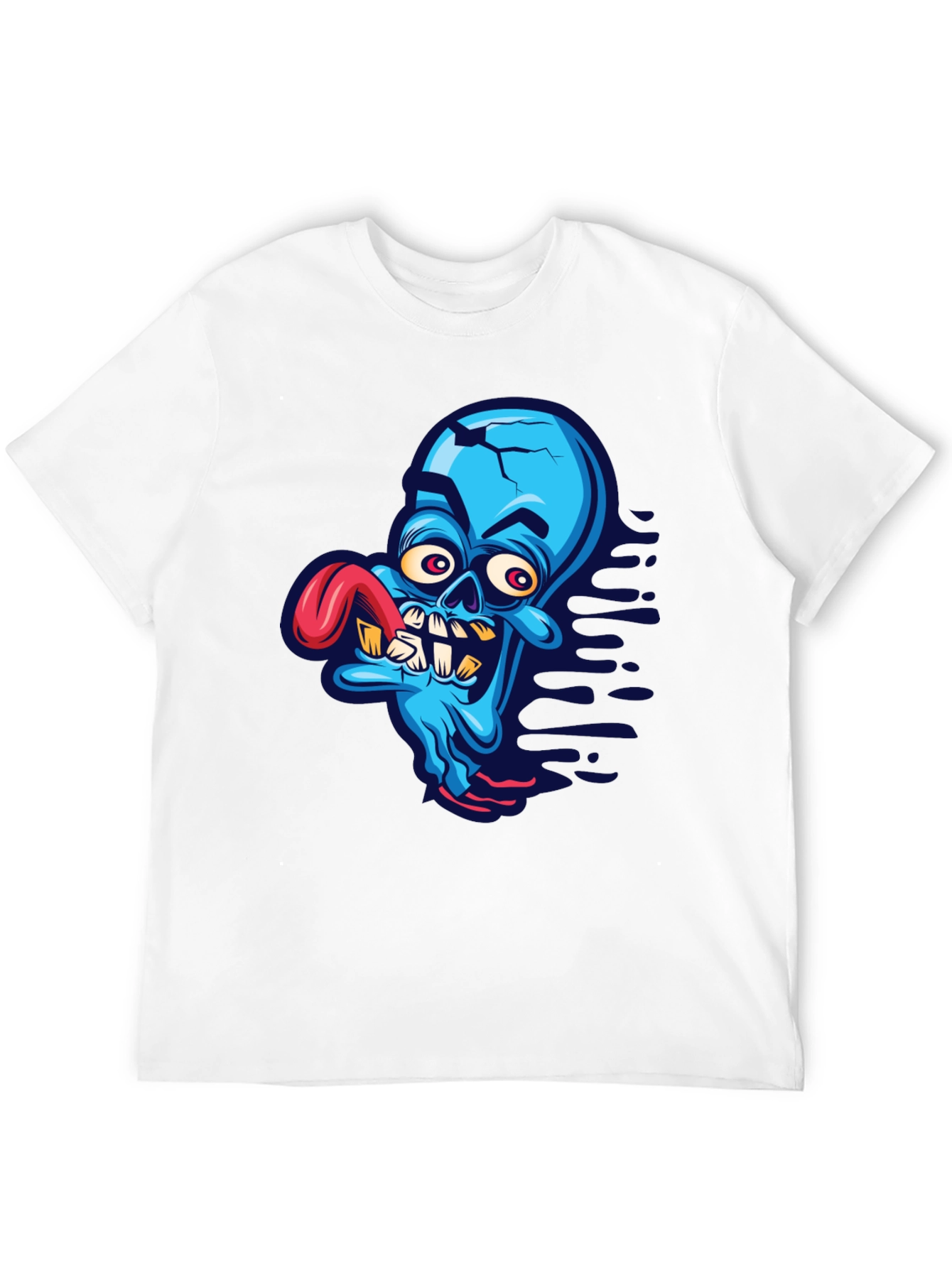 Black Cartoon Zombie Graphic Tee - Blue view 12