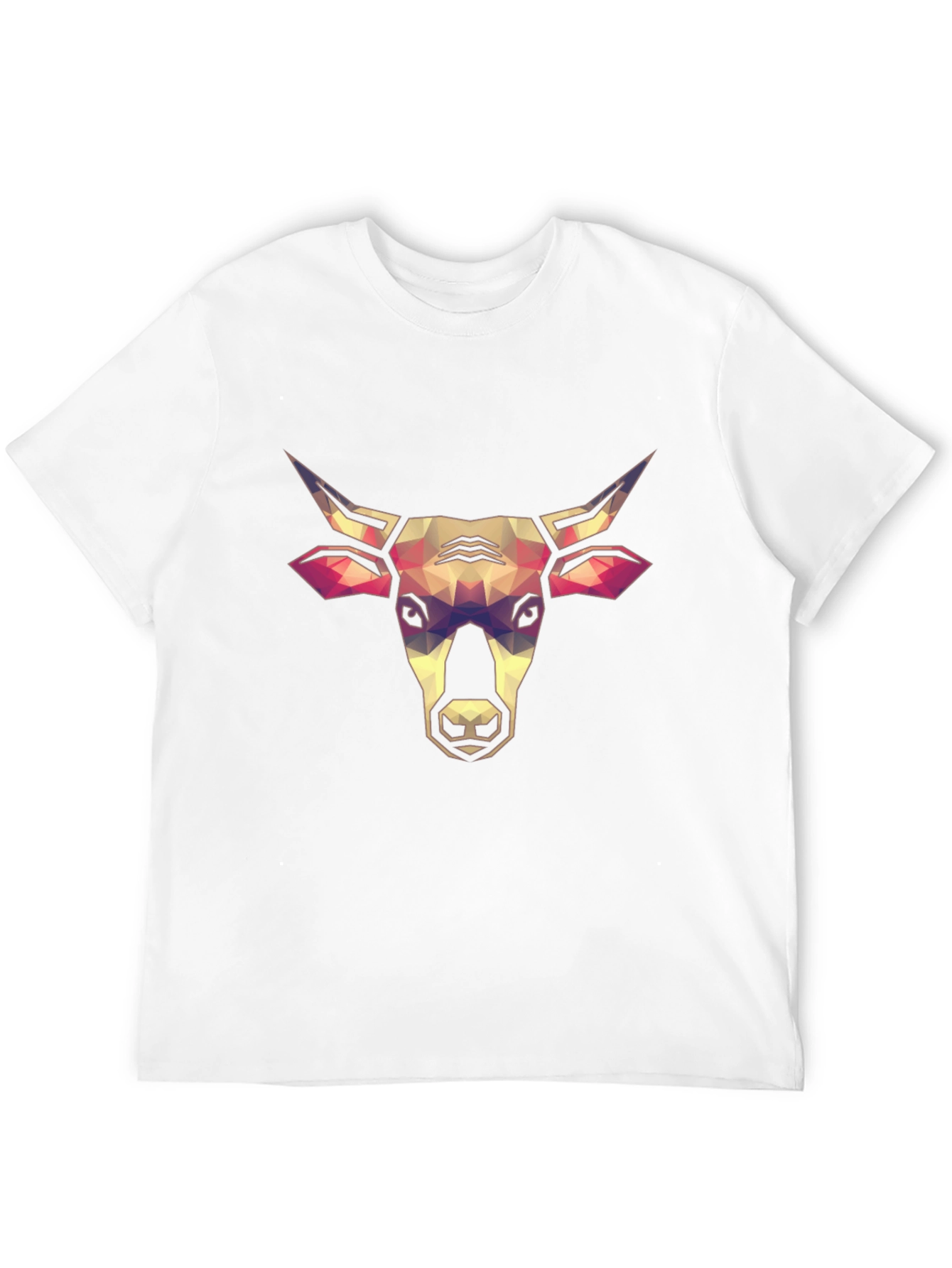 Black Geometric Bull Head Graphic Tee - Stylish Black T-Shirt view 12