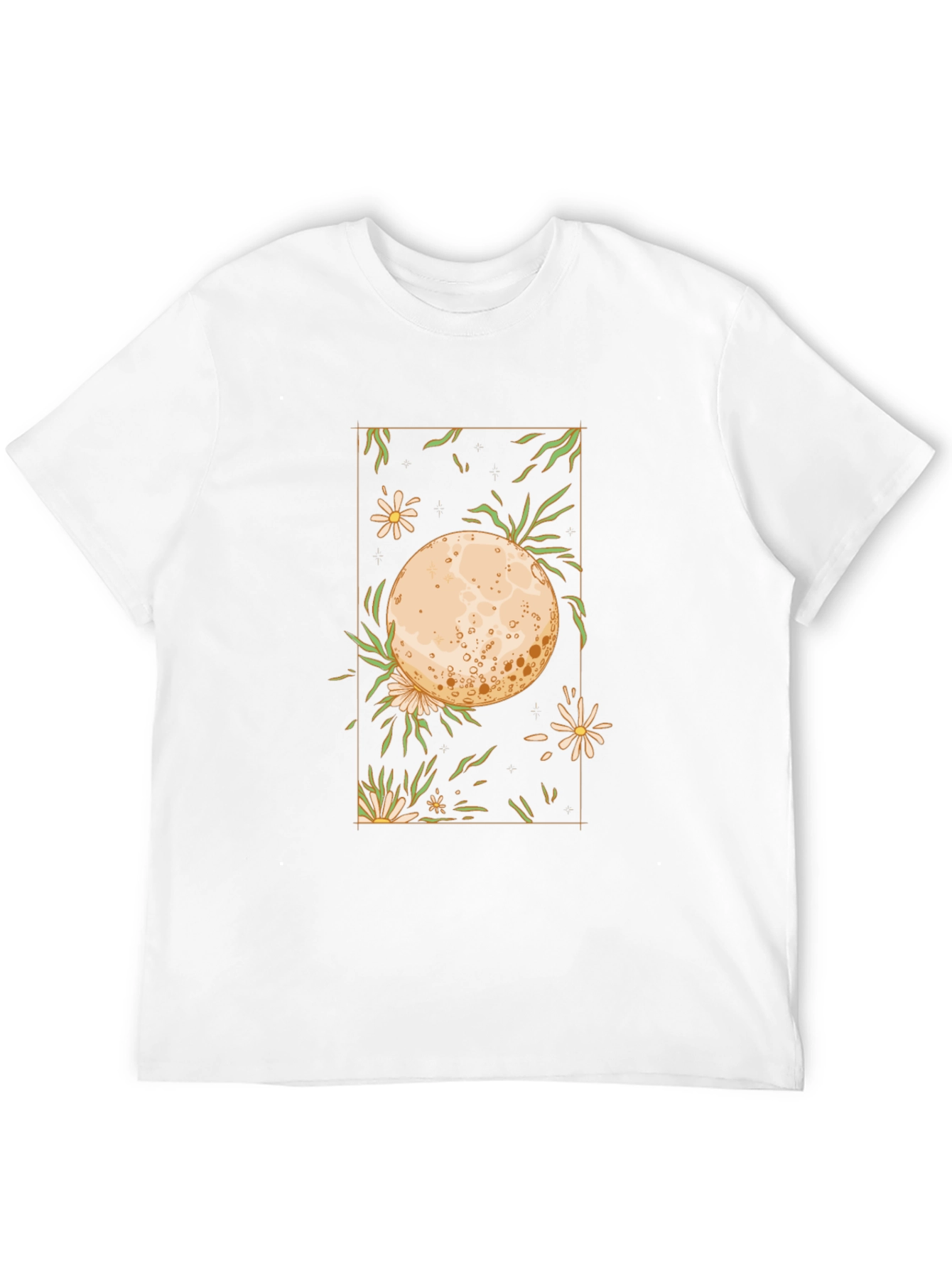 Black Floral Moon Graphic Tee - Unique Design view 12