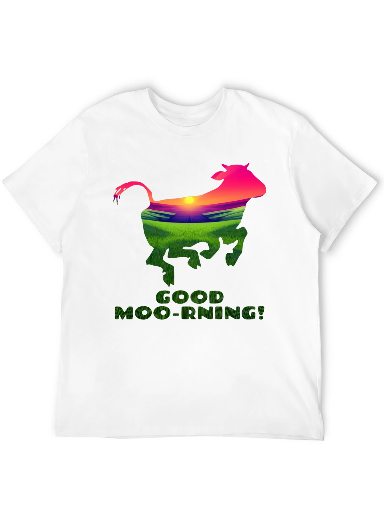 Black Good Moo-Rning Cow Graphic Tee - Farm Fresh Humor! view 12
