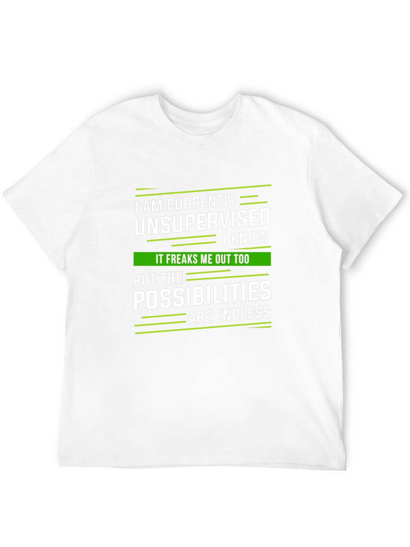 Black Unsupervised Humor T-Shirt view 12