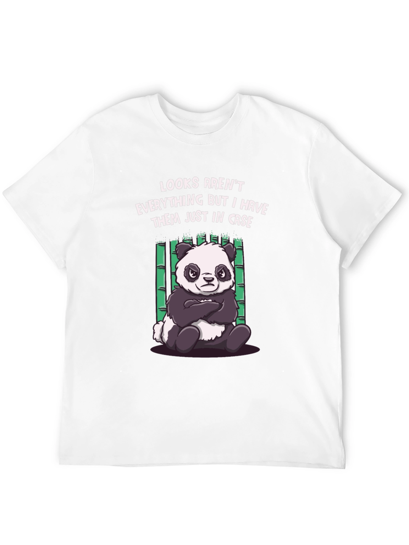 Black Funny Panda T-Shirt: Looks Aren't Everything view 12