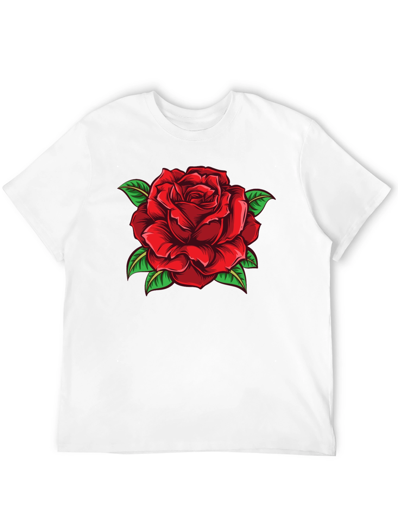 Black Red Rose Graphic Print Black T-Shirt view 12
