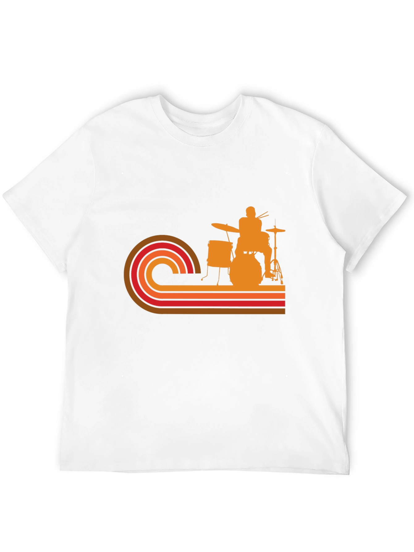 Black Retro Drummer T-Shirt - Vintage Style Music Tee view 12