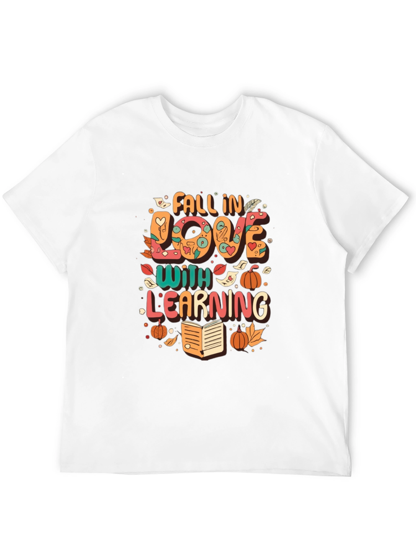 Black Fall In Love With Learning T-Shirt view 12