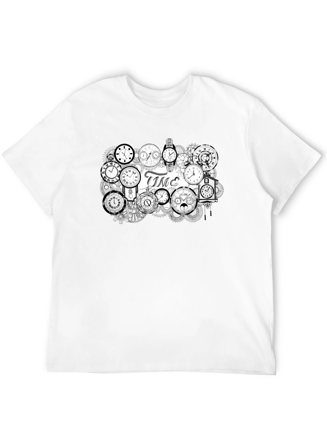 Black Timepiece T-Shirt - Clockwork Design view 12