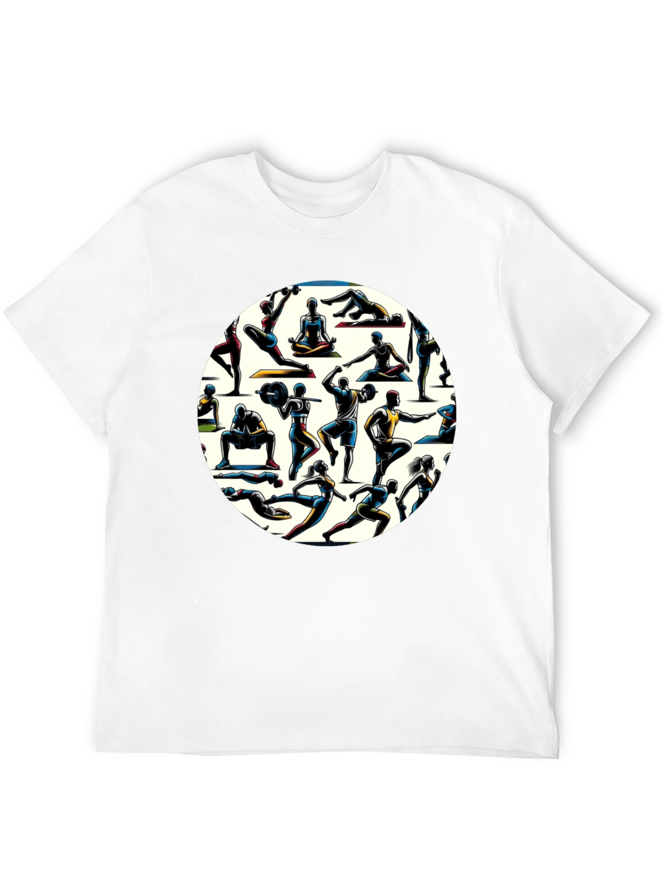 Black Fitness Circle Black T-Shirt view 12