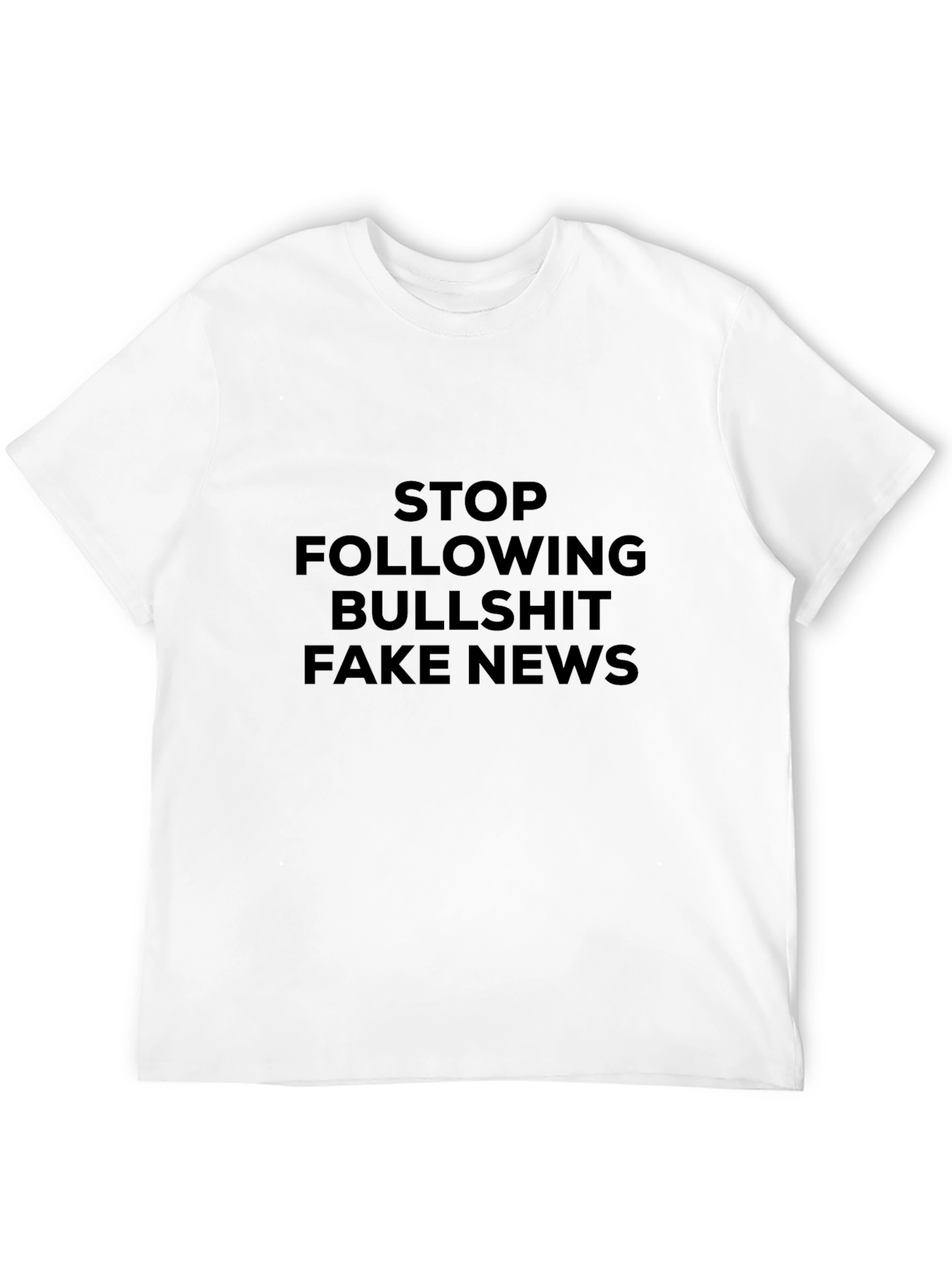 Black Stop Following Bullshit Fake News Graphic T-Shirt view 12