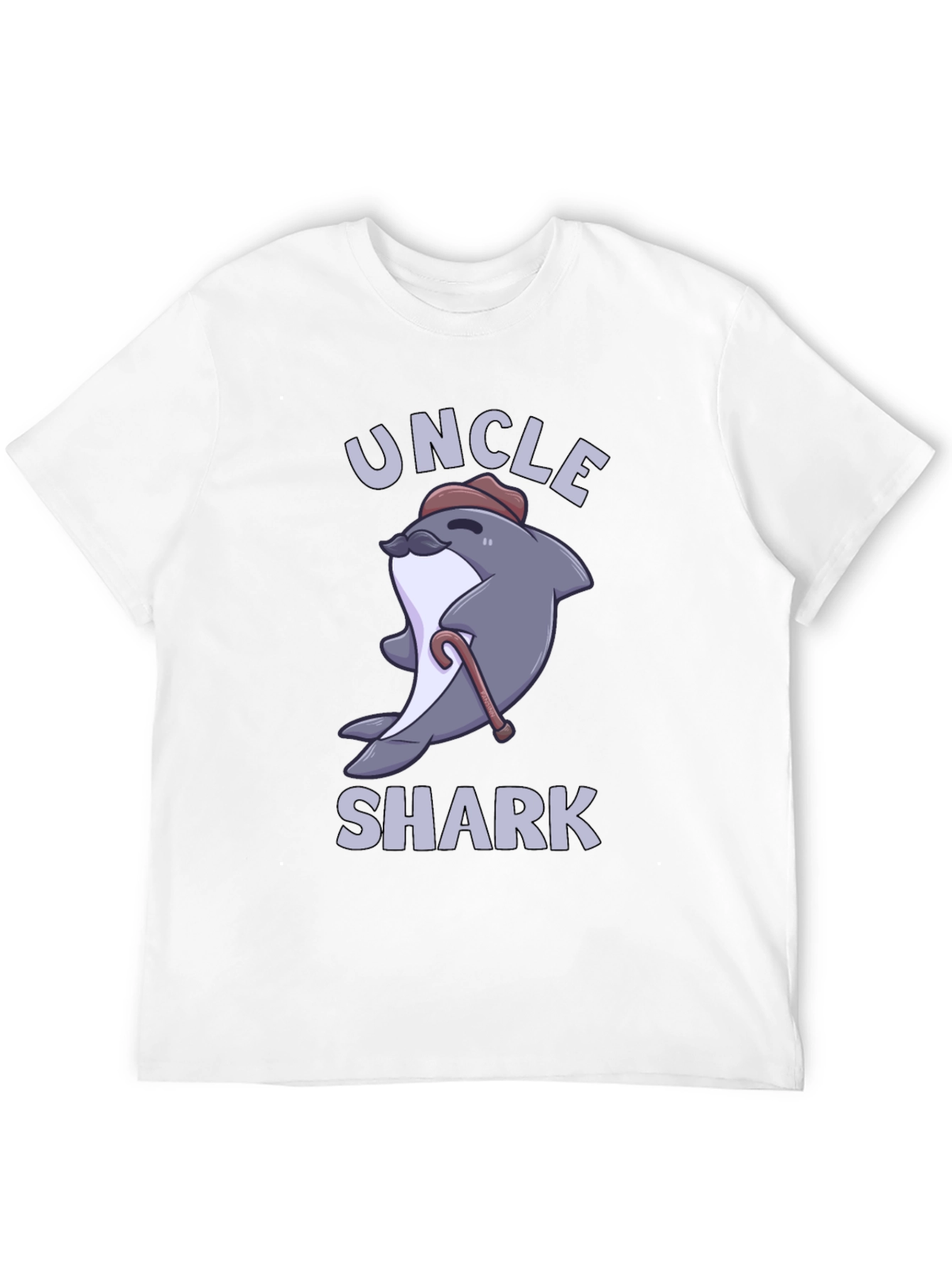 Black Uncle Shark Graphic Tee - Cute Cartoon Shark T-Shirt view 12