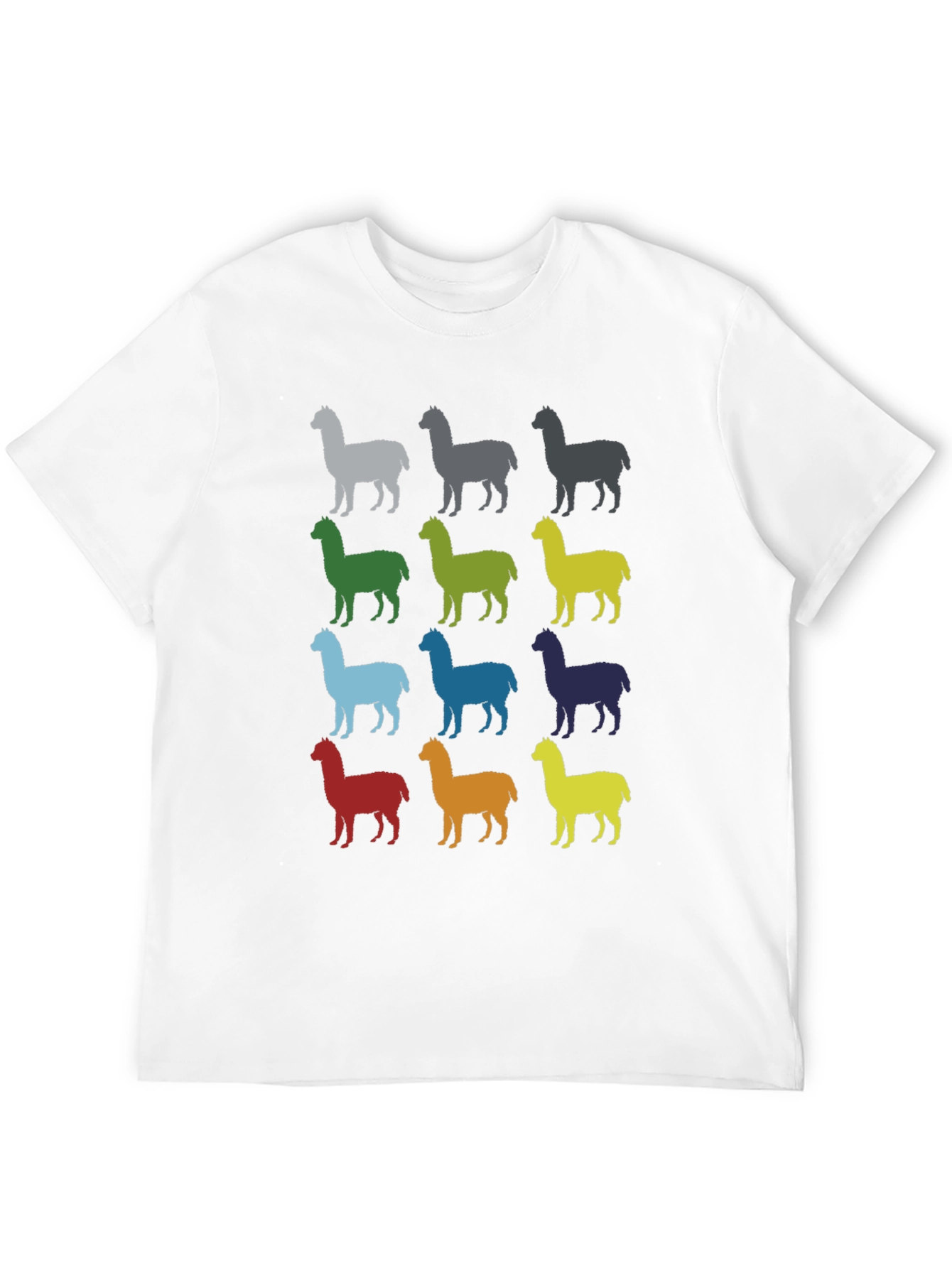 Black Colorful Alpaca Graphic T-Shirt view 12