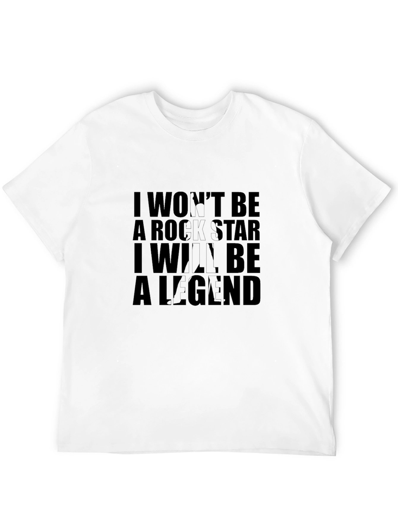 Black I Won't Be A Rock Star T-Shirt - Cotton Crew Neck view 12
