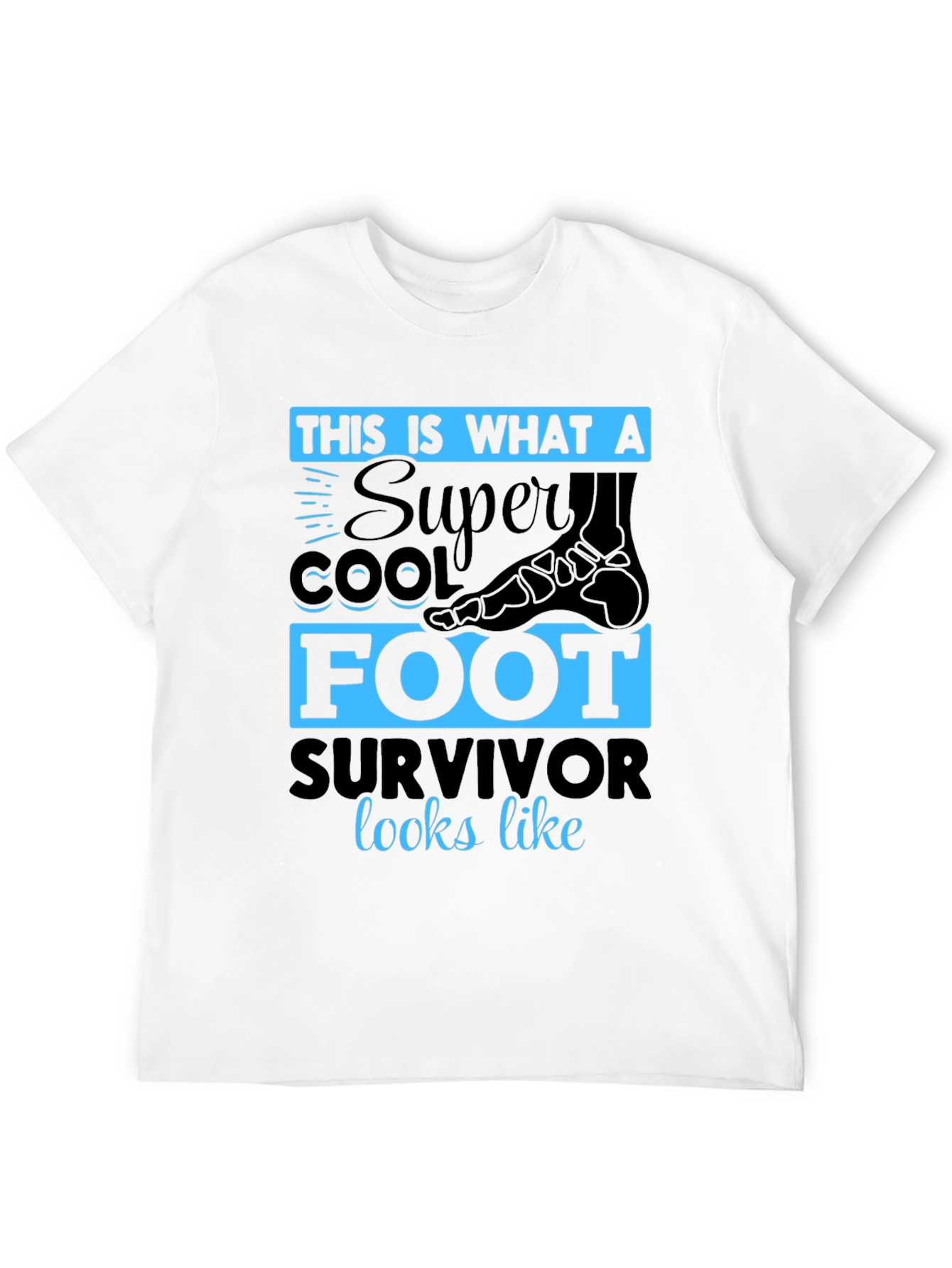 Black Super Cool Foot Survivor T-Shirt view 12