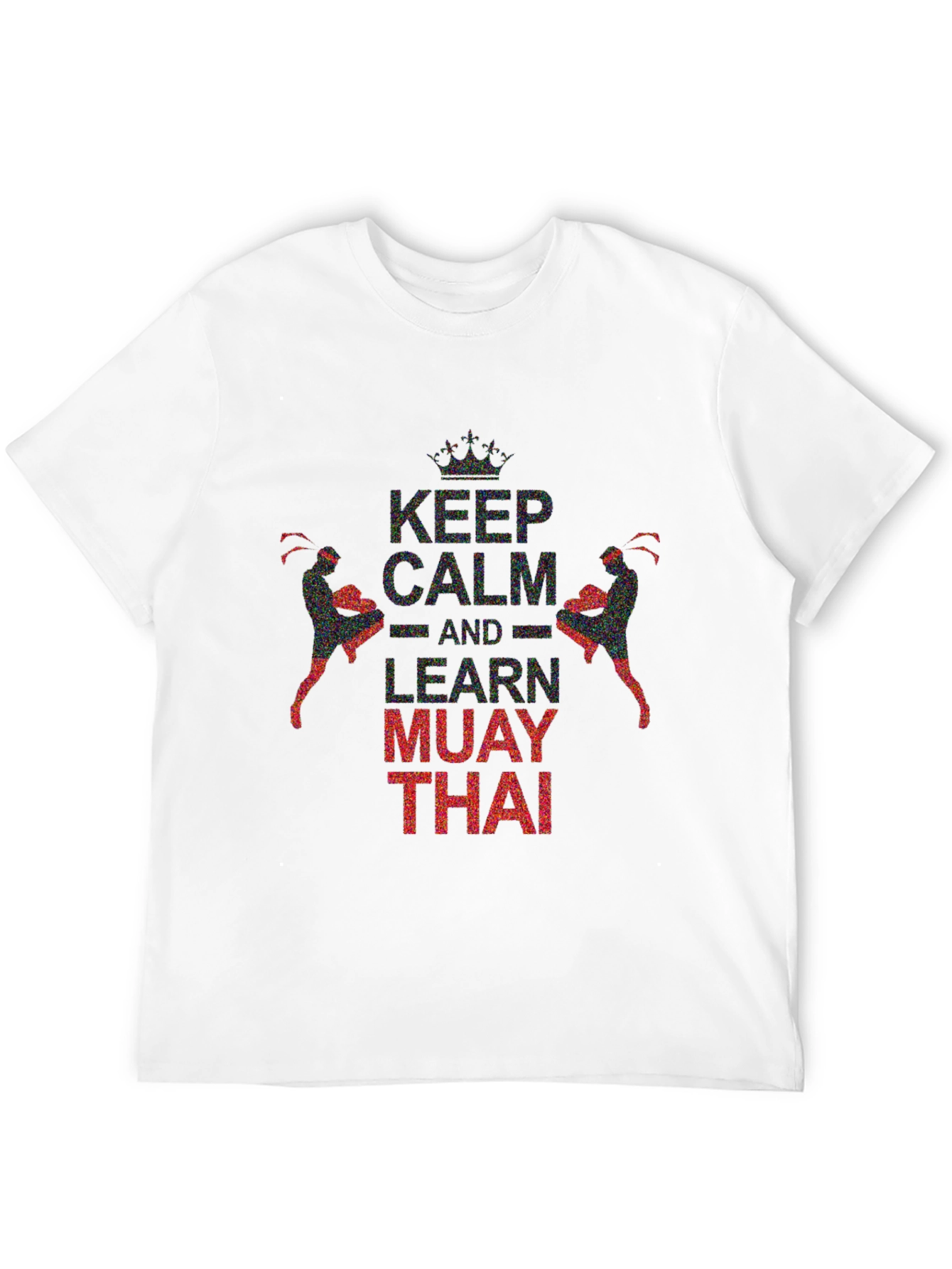 Black Keep Calm Learn Muay Thai Black Graphic Tee view 12