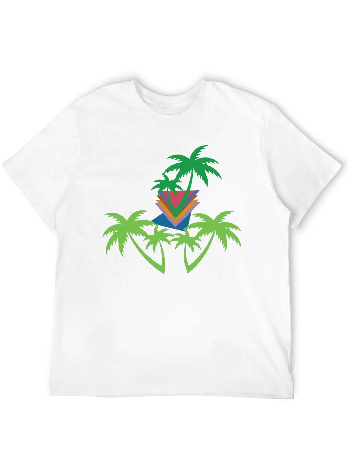 Black Retro Palm Tree Graphic Tee - Black Cotton Blend view 12