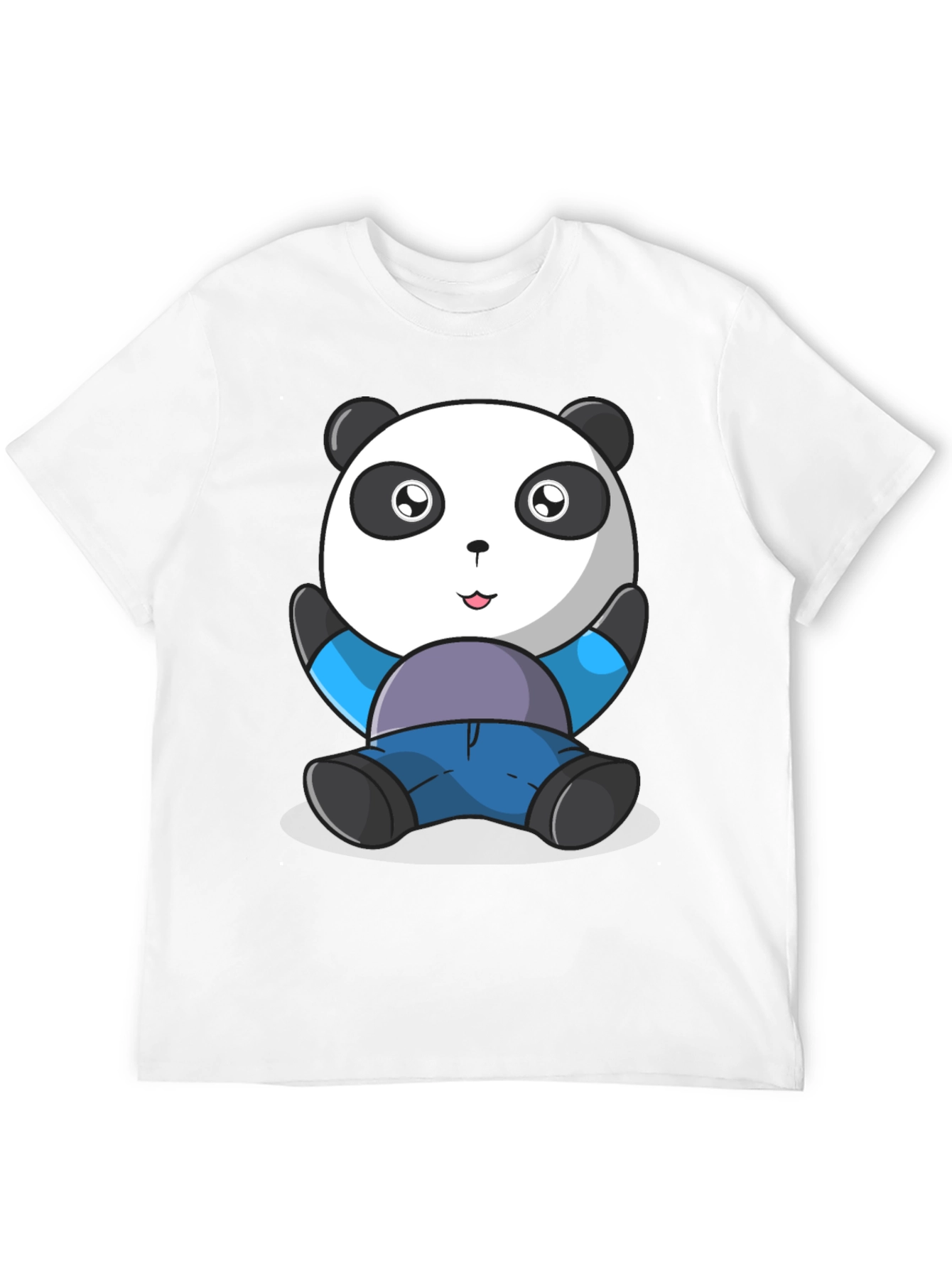 Black Cute Panda Bear Graphic T-Shirt view 12