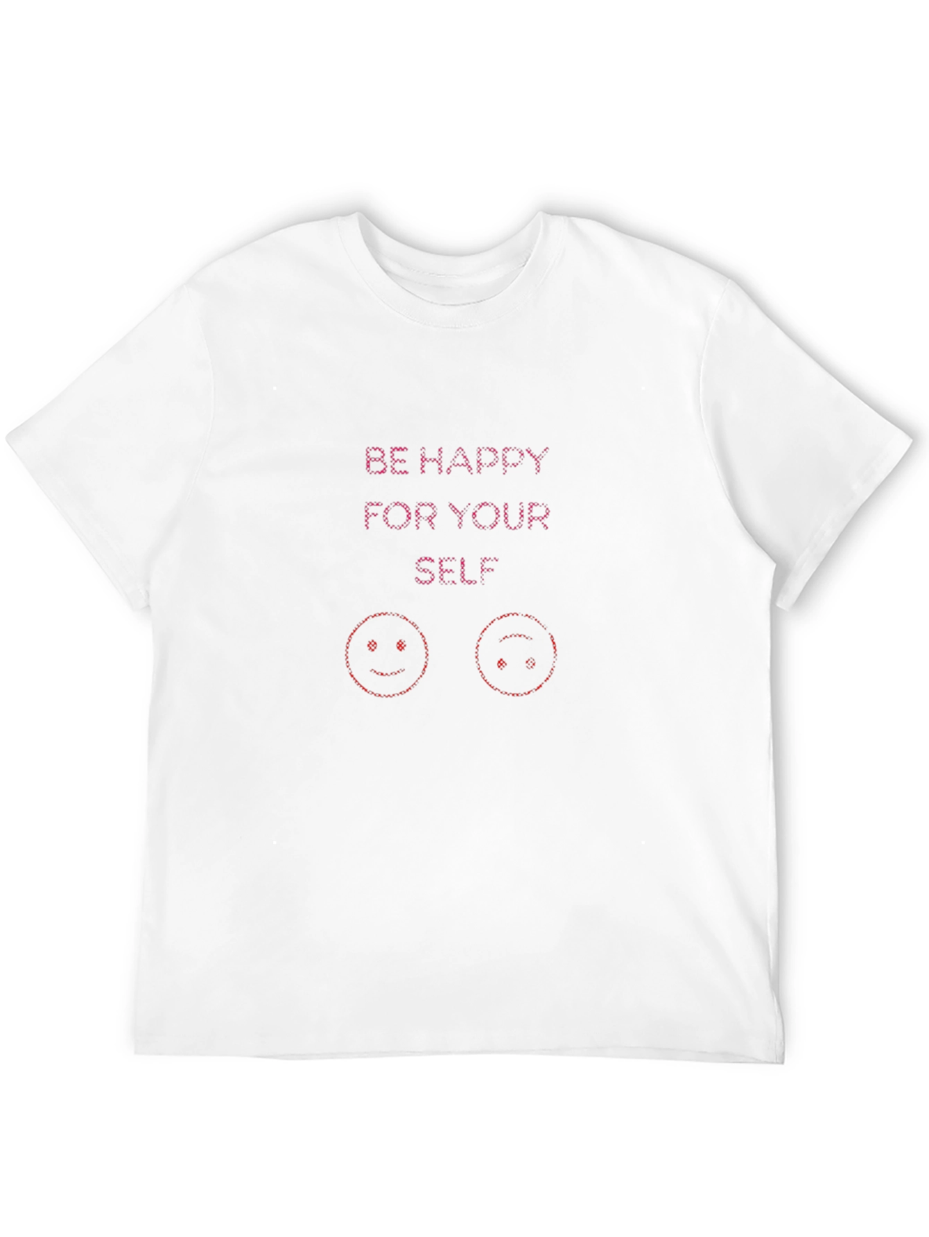 Black Be Happy T-Shirt - Black Crew Neck Tee with Positive Message view 12
