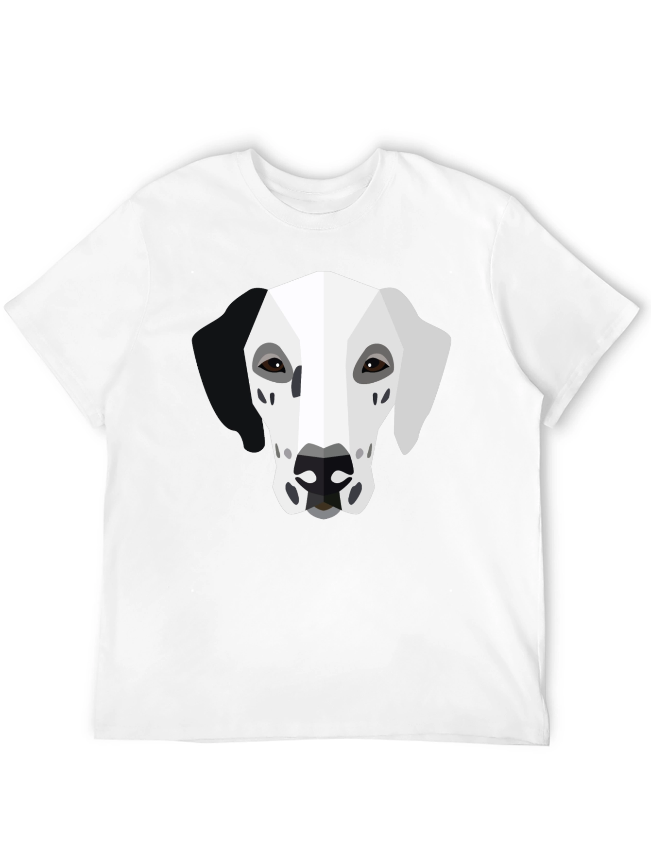 Black Geometric Dalmatian Graphic Tee - Unisex Black T-Shirt view 12