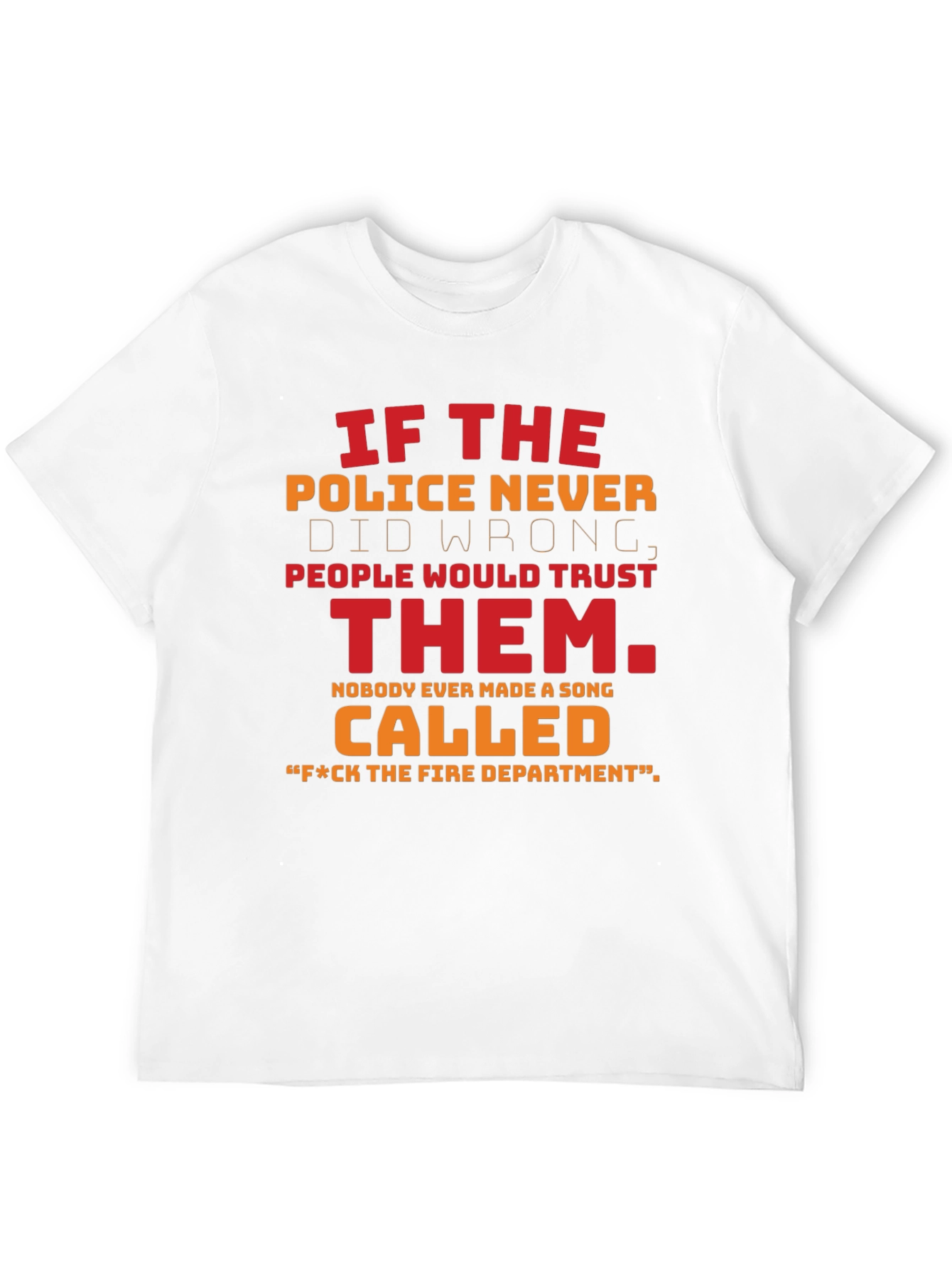 Black Funny Police & Fire Department T-Shirt view 12