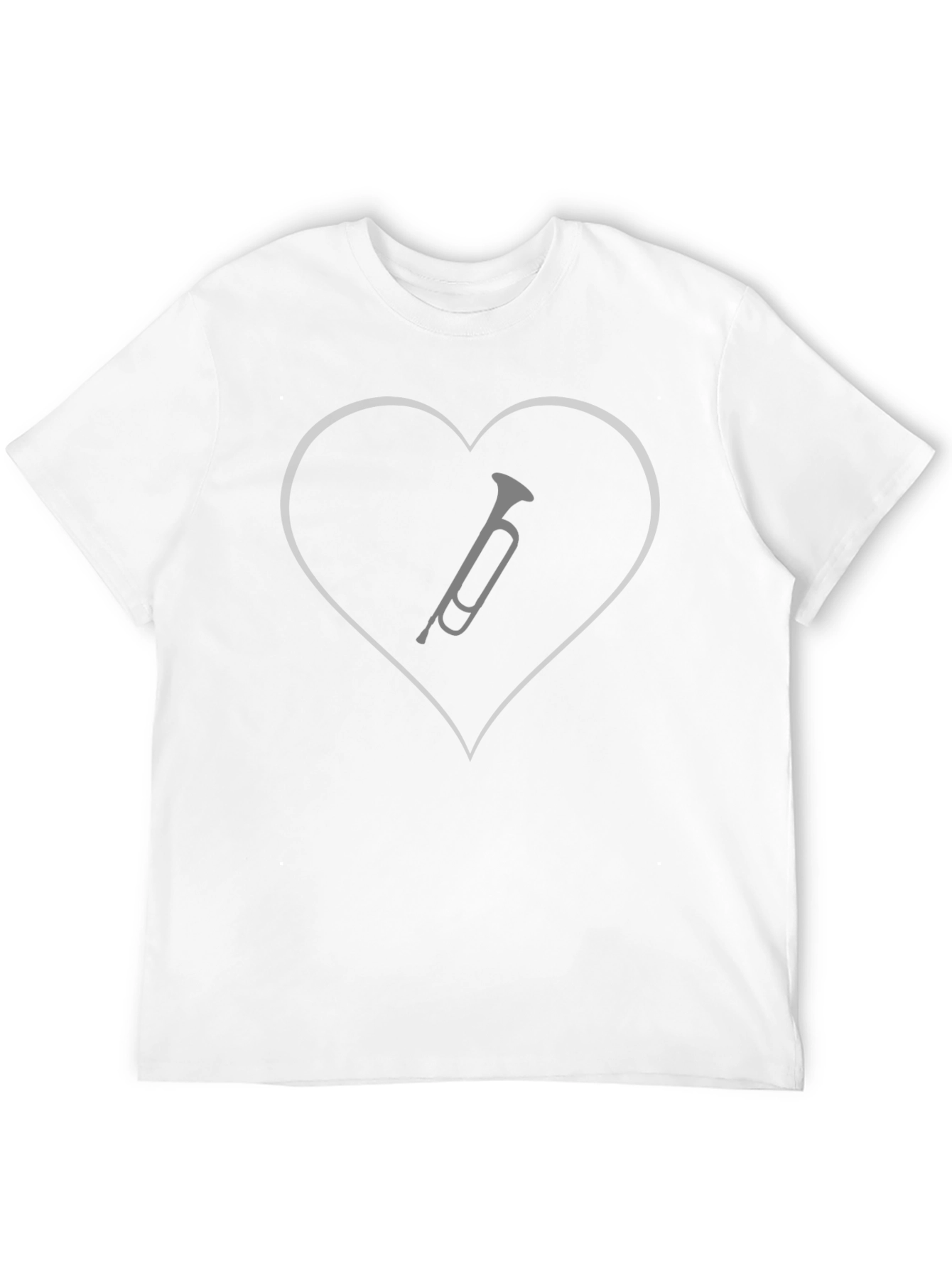 Black Music Lover Trumpet Heart T-Shirt - Black view 12