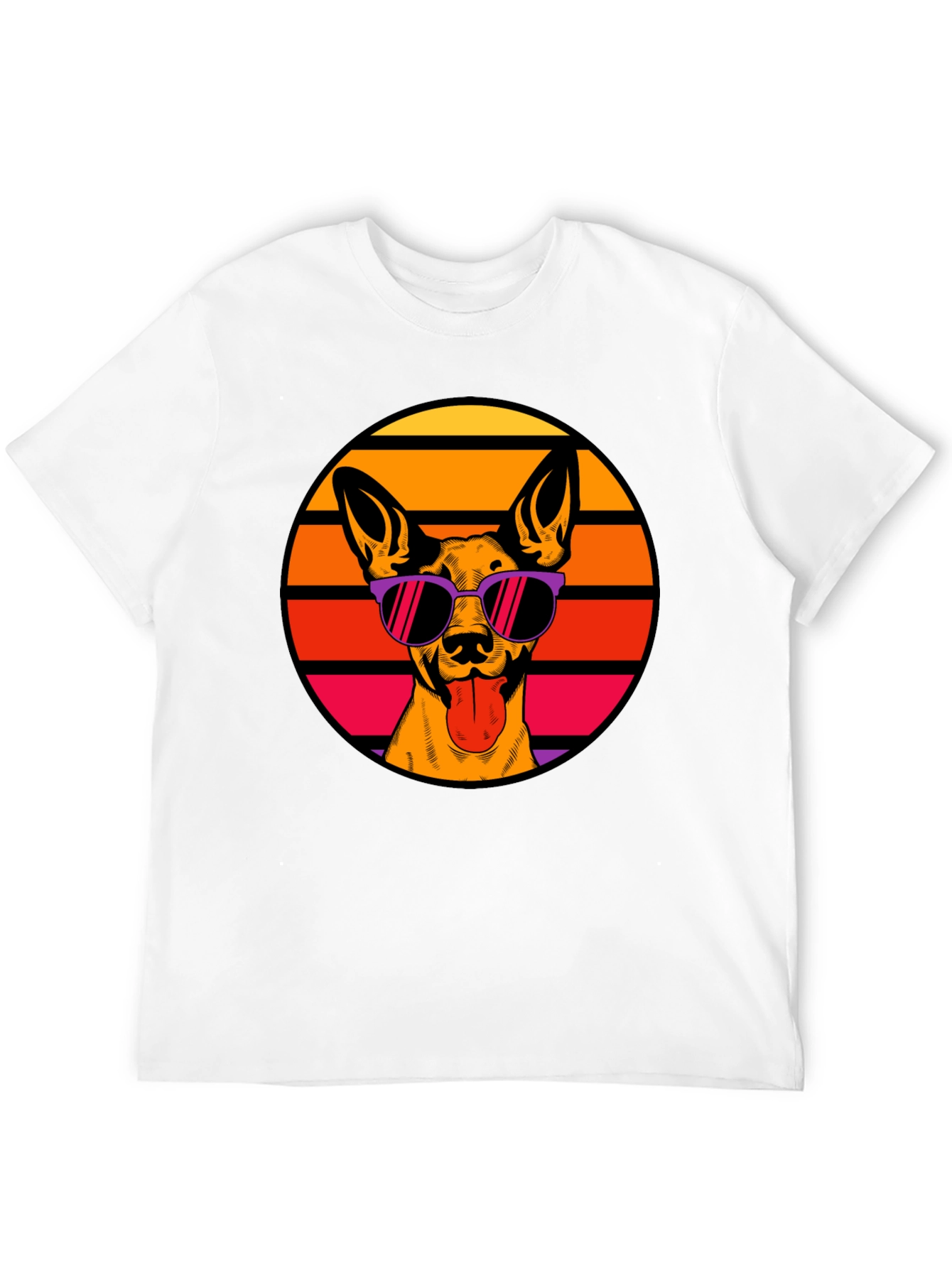 Black Cool Dog T-Shirt - Retro Style view 12