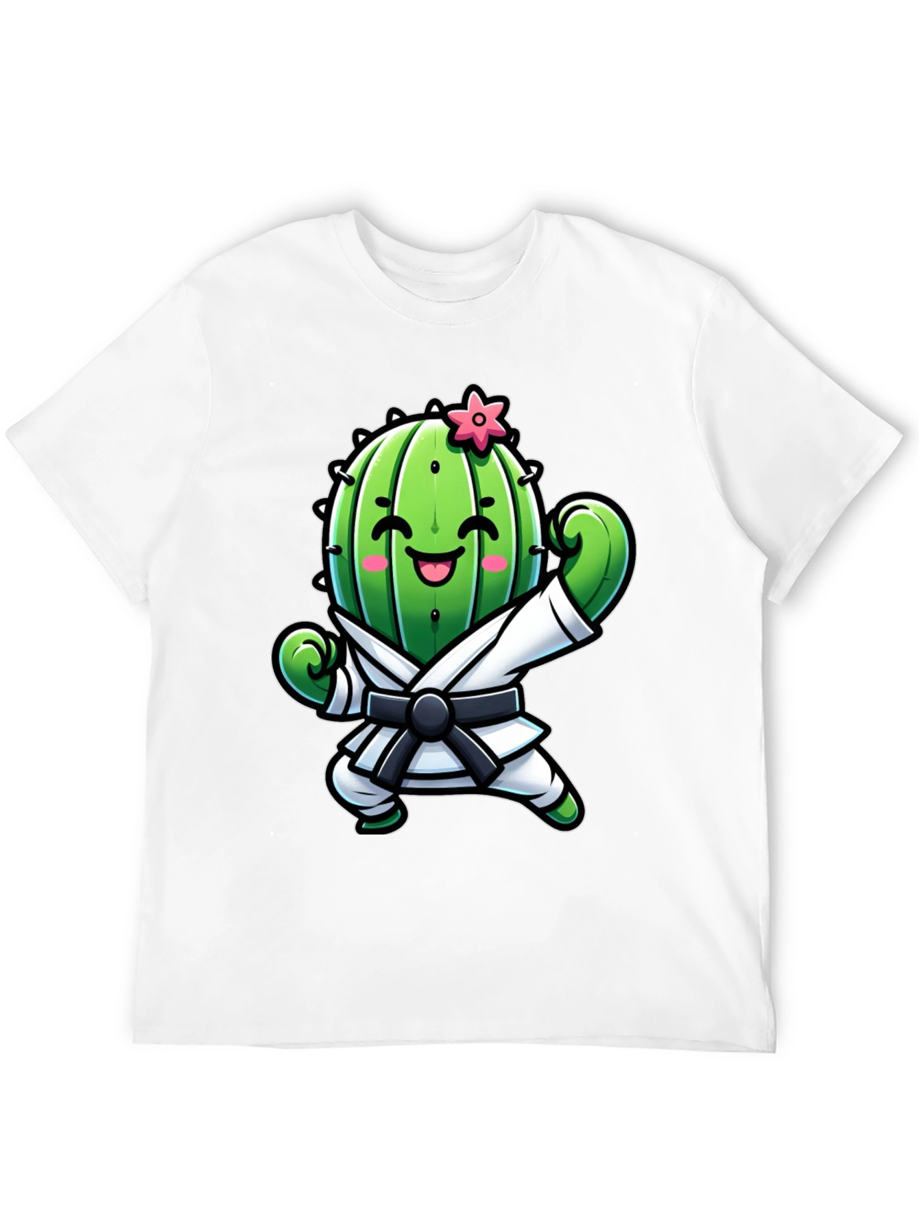 Black Karate Cactus T-Shirt - Funny Martial Arts Tee view 12