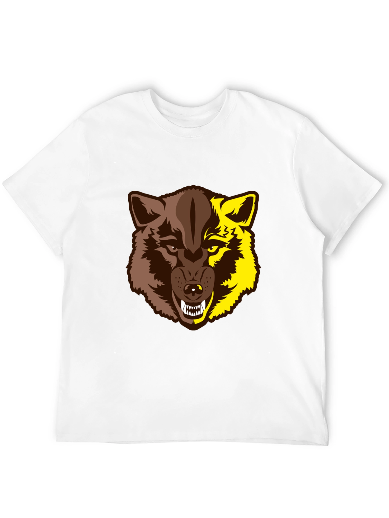 Black Wolf Graphic Tee - Two-Tone Beast Design view 12
