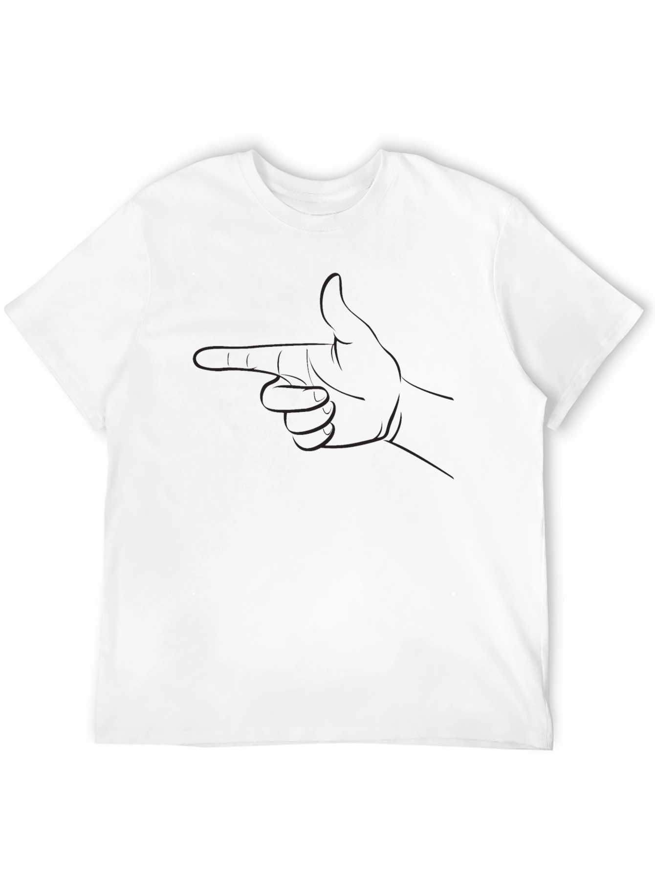 Black Pointing Hand Graphic Black T-Shirt view 12