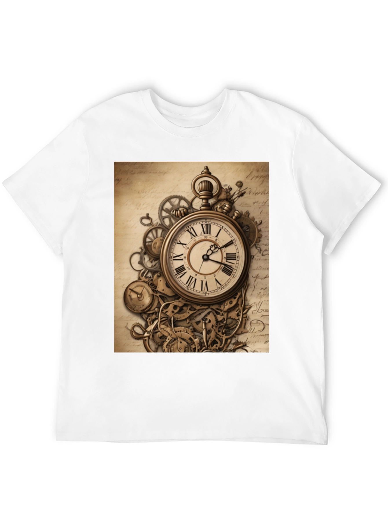 Black Steampunk Clockwork T-Shirt - Timeless Design view 12