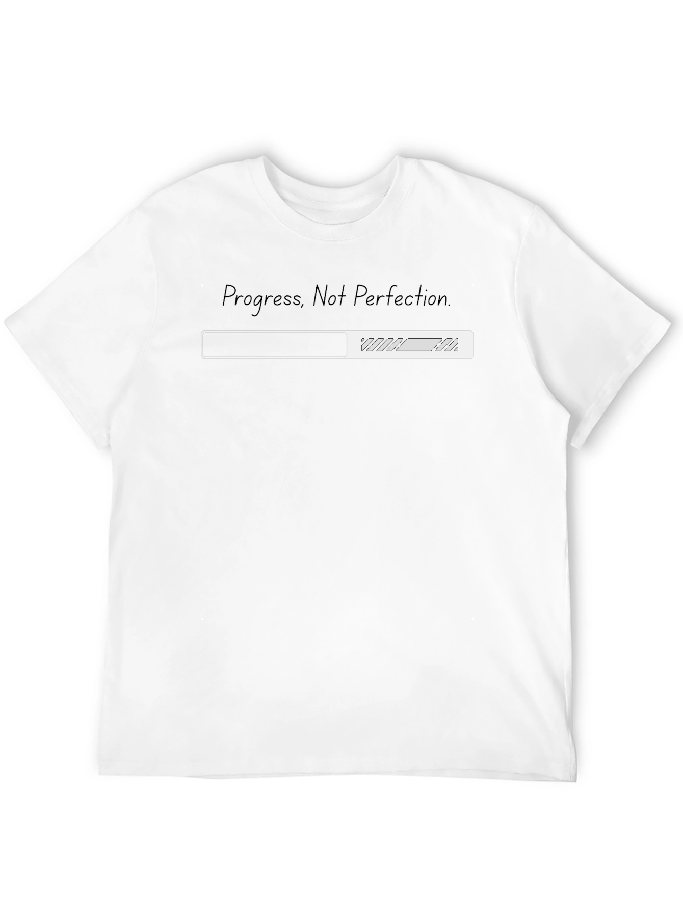 Black Progress Not Perfection Tee - Motivational Graphic Shirt view 12