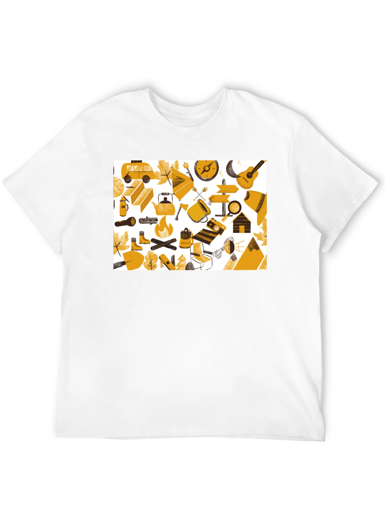 Black Camping Adventure Graphic Tee - Black Cotton Shirt view 12