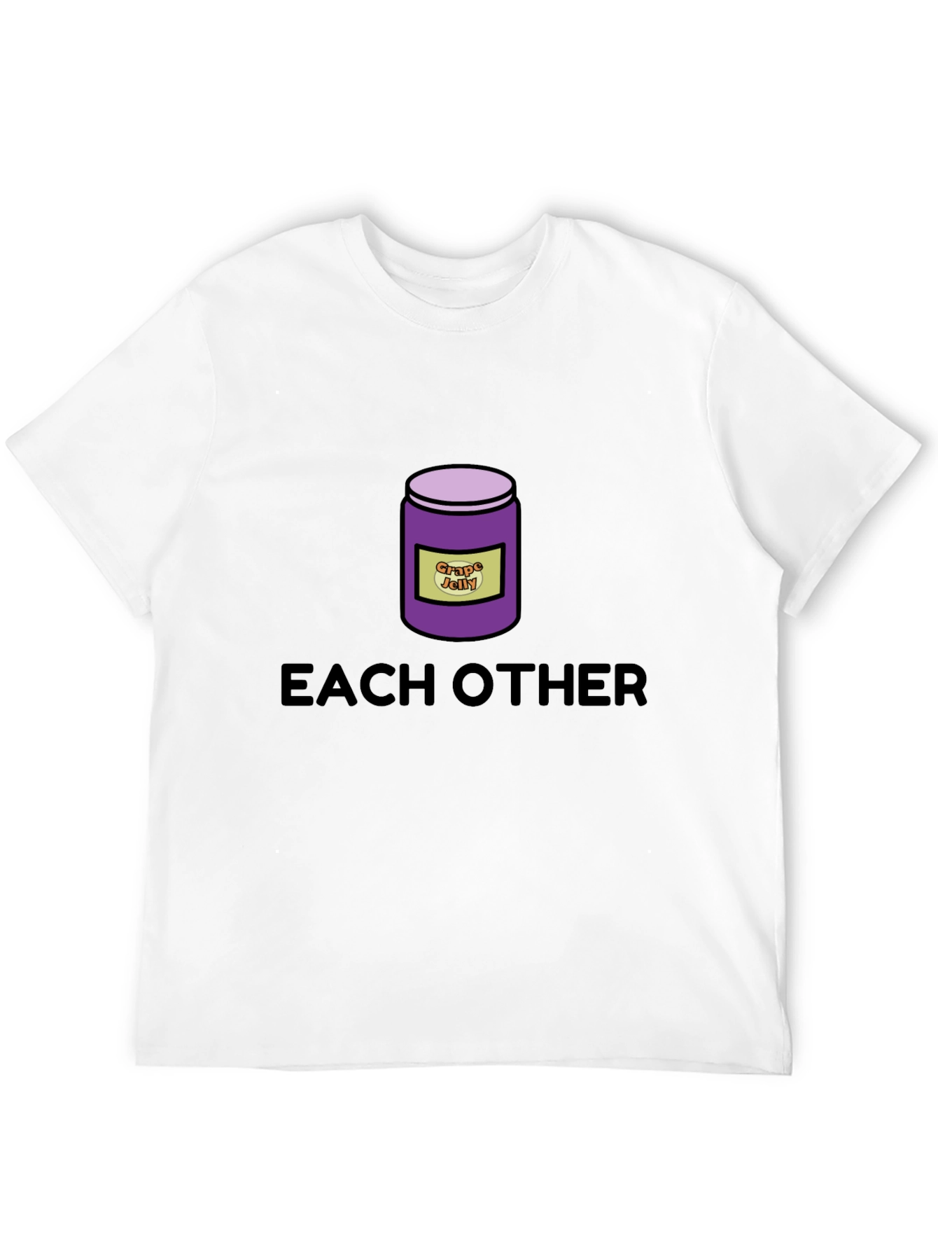 Black Funny "Grape Jelly Each Other" Black Graphic T-Shirt view 12