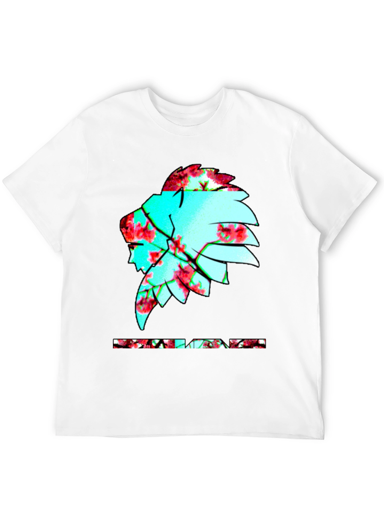 Black Floral Indian Chief Graphic Print Black T-Shirt view 12