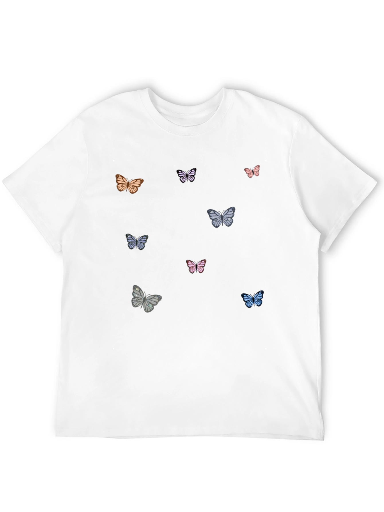 Butterfly Print Black T-Shirt - 12