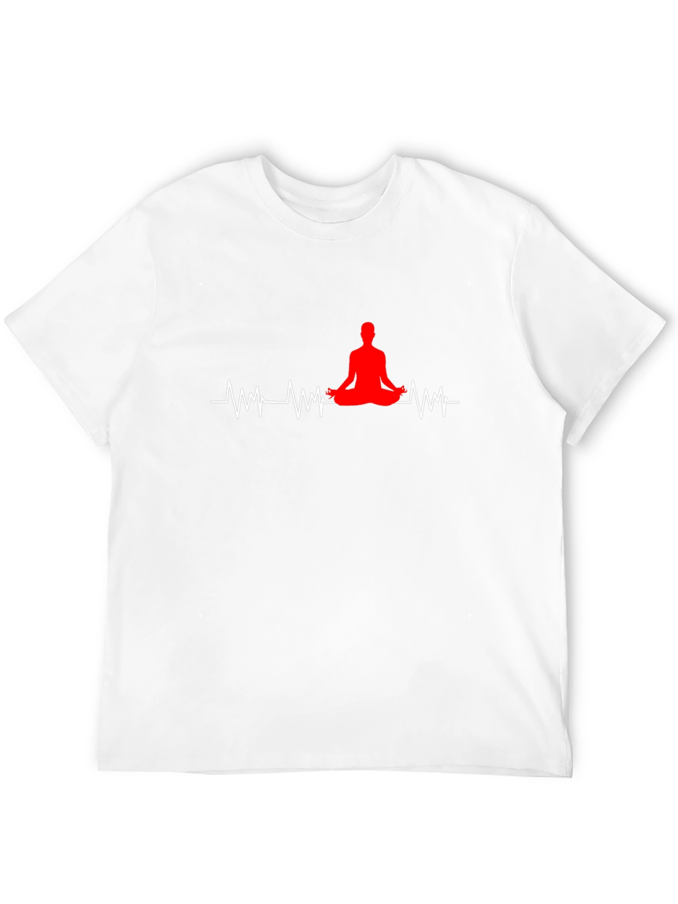 Black Yoga Heartbeat T-Shirt - Meditate in Style view 12