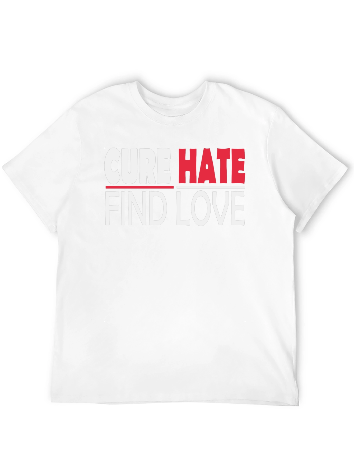 Black Cure Hate Find Love Graphic T-Shirt view 12