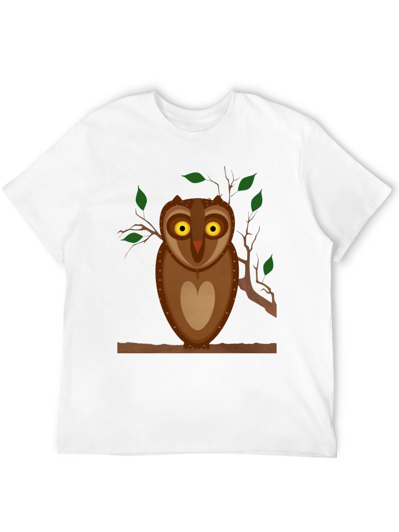 Black Owl Graphic Tee - Black Cotton Blend T-Shirt view 12